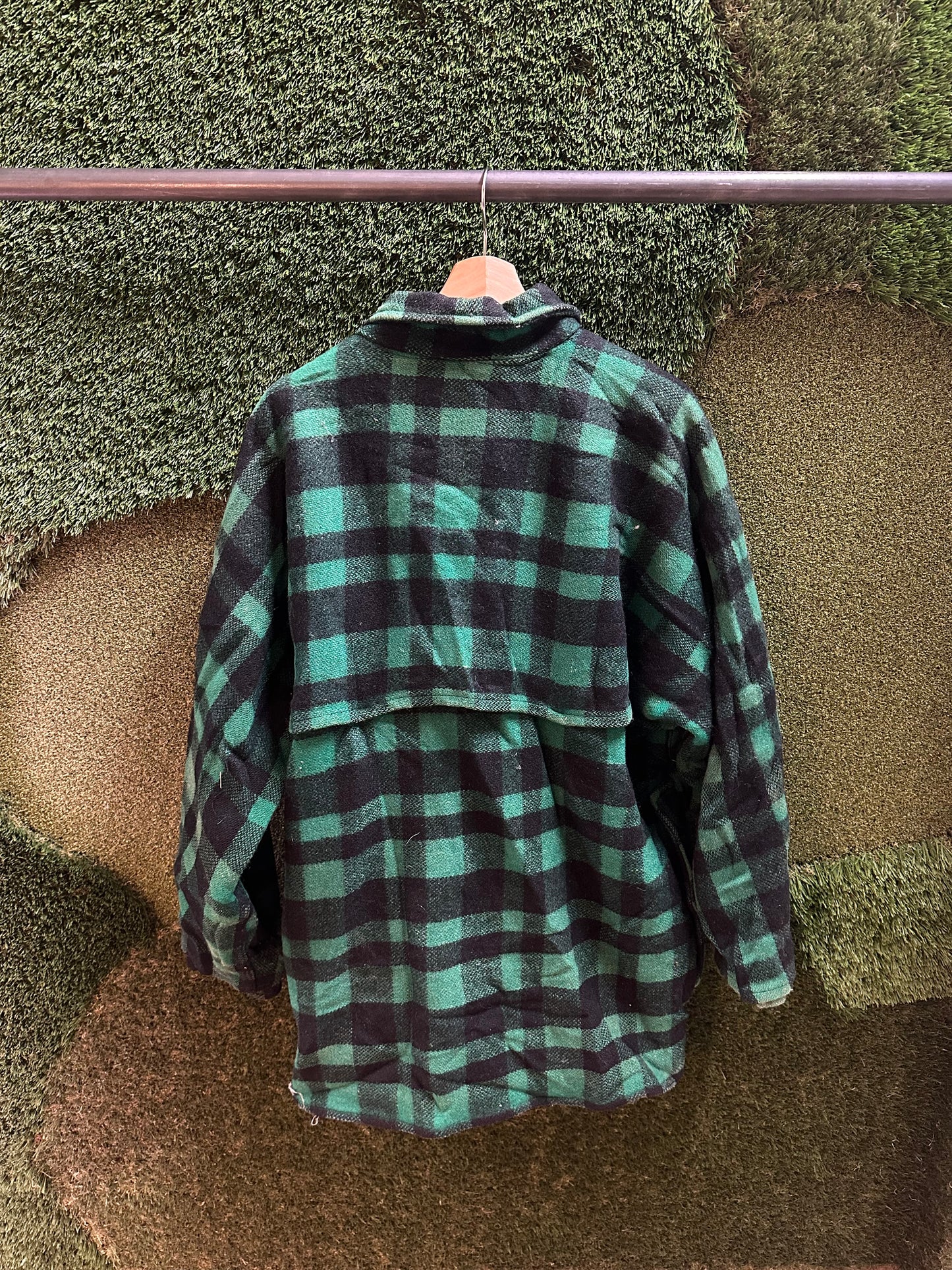 60s Pioneer Green Mackinaw Jacket - XL