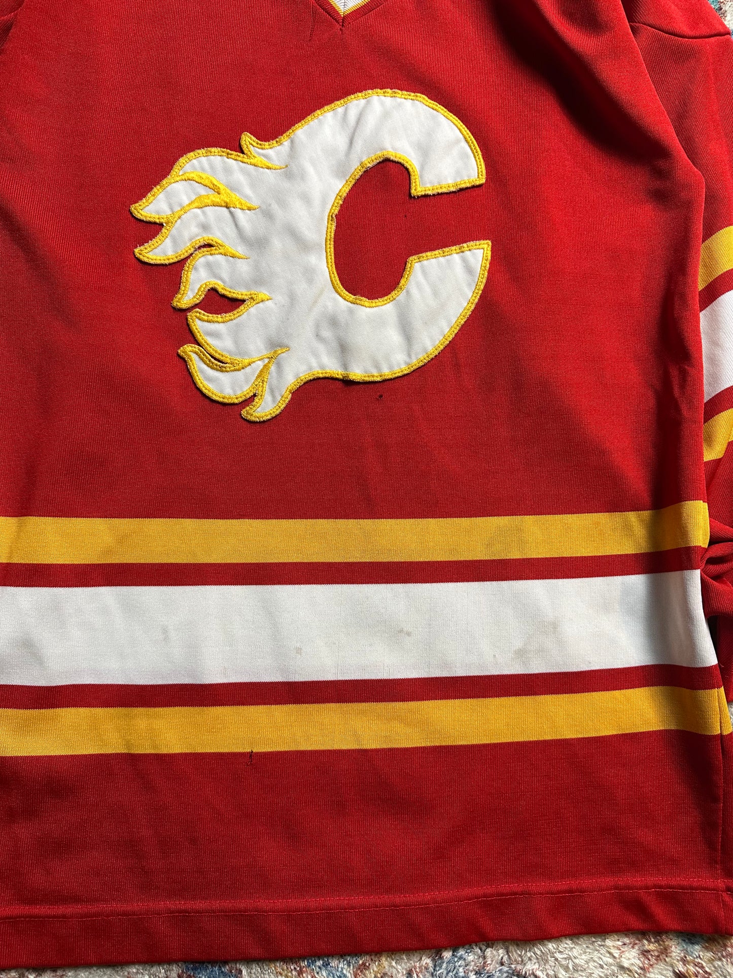 80s NHL Calgary Flames Hockey Jersey - M