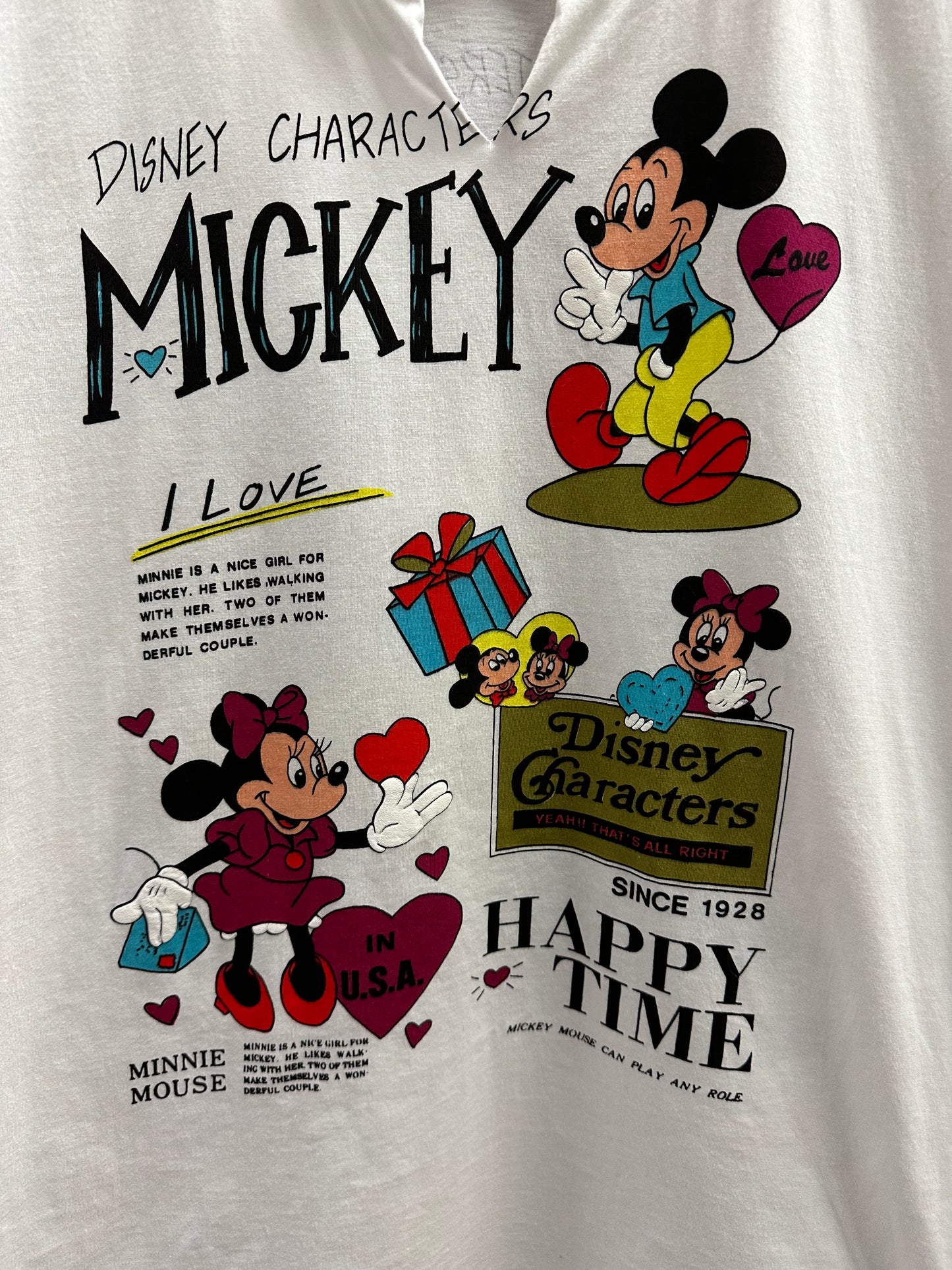 Vintage Mickey Minnie Mouse Love T-shirt - L