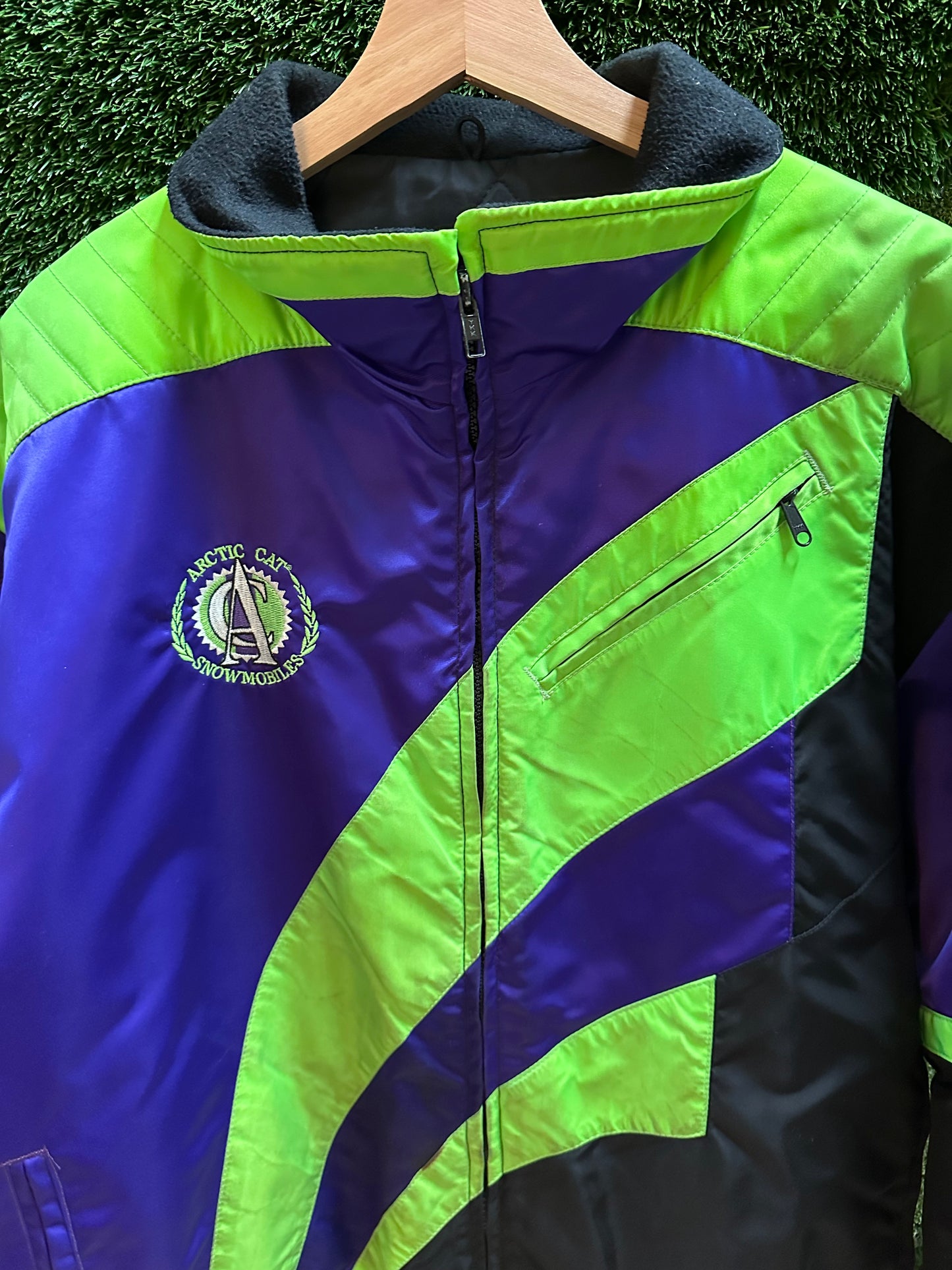 90s Arctic Cat Satin Zip-up Jacket - L