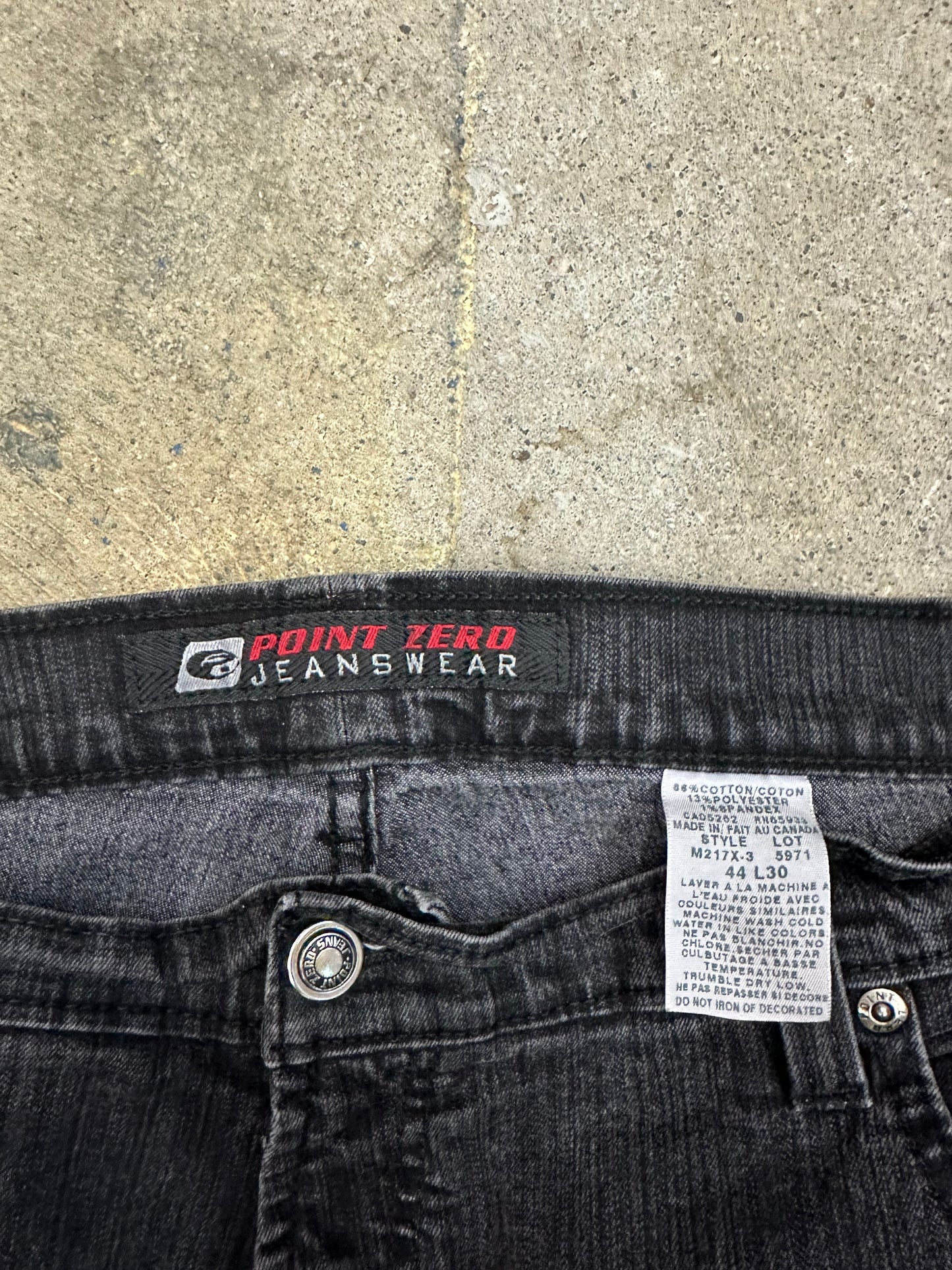 00s Point Zero Black Baggy Jeans - 44