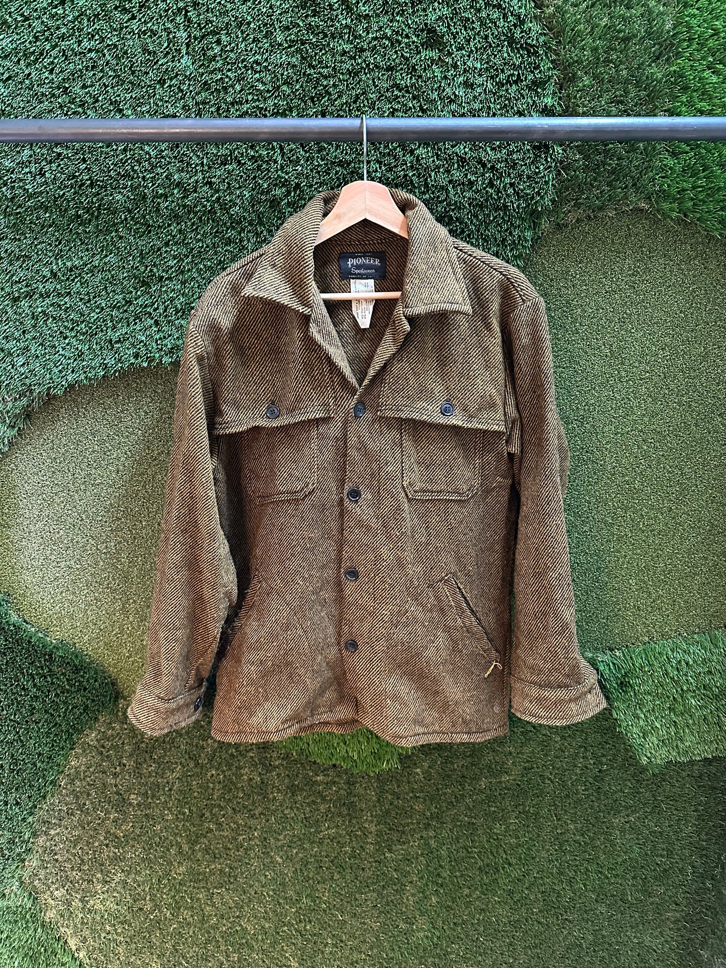 80s Pioneer Wool Button-up Jacket - L