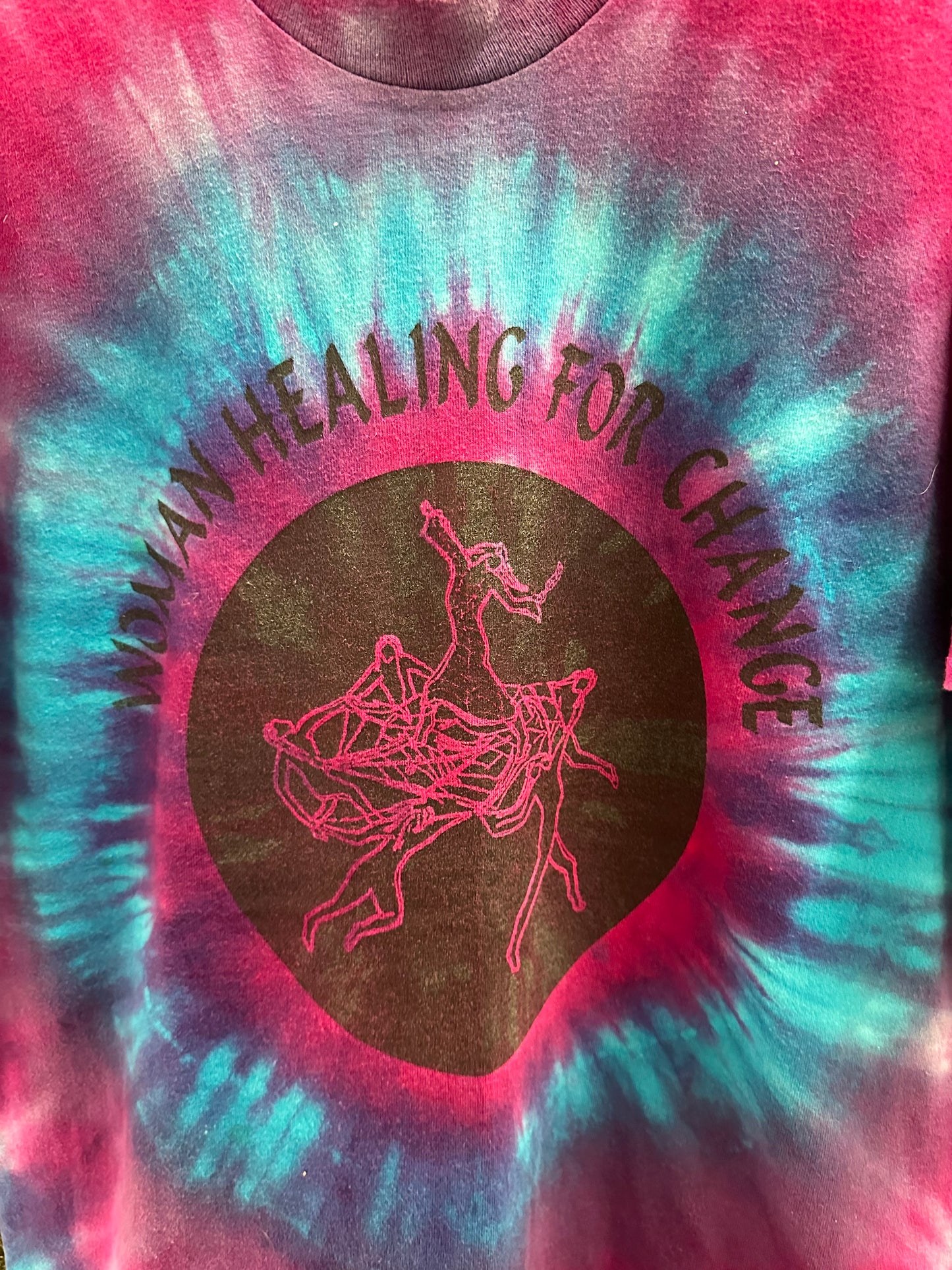 Vintage Woman Healing For Change Tye-Dye T-shirt - L