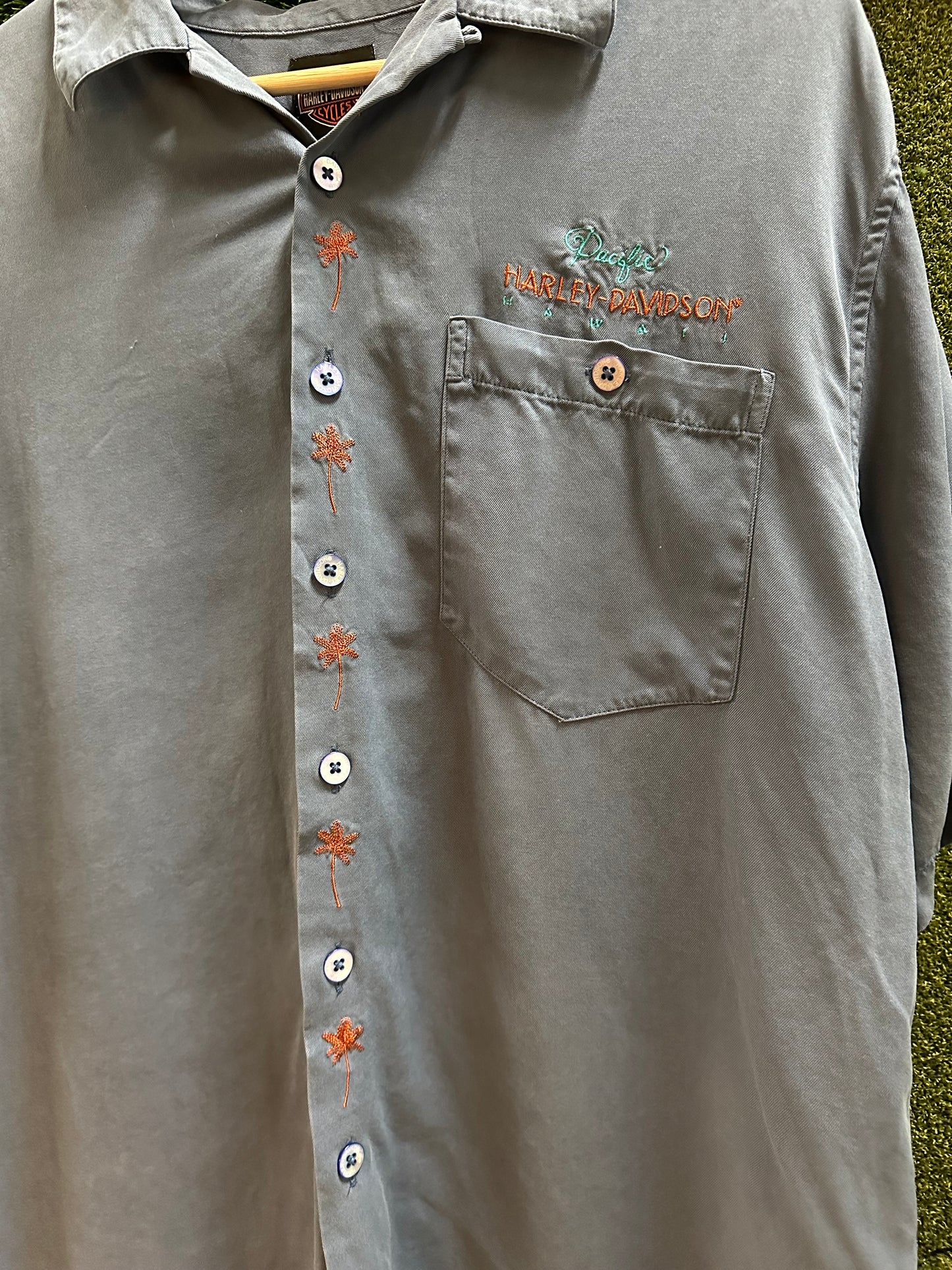 00s Harley Davidson Hawaii Silk Button-up Shirt - M