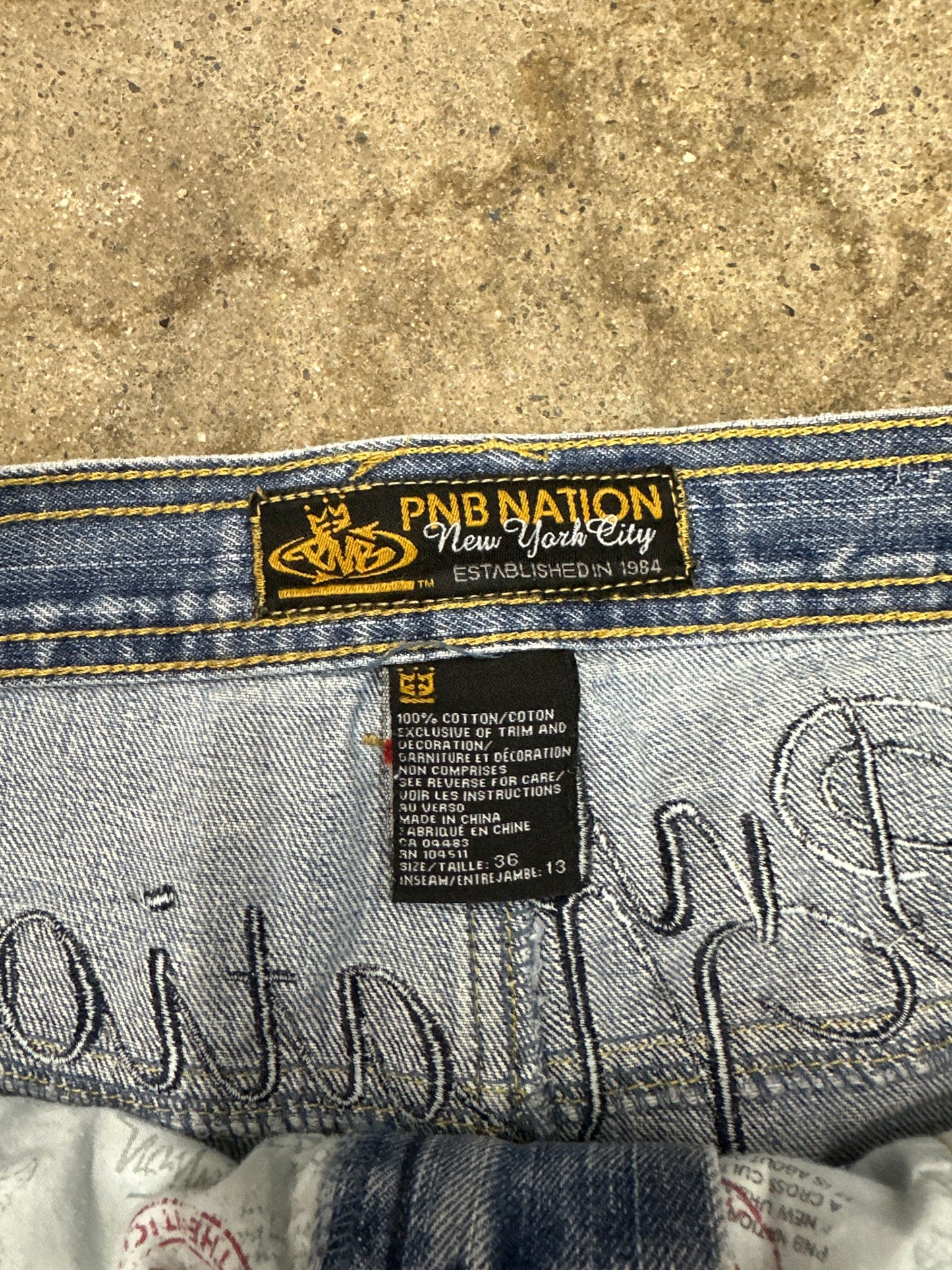 00s PNB Nation Baggy Denim Shorts - 38