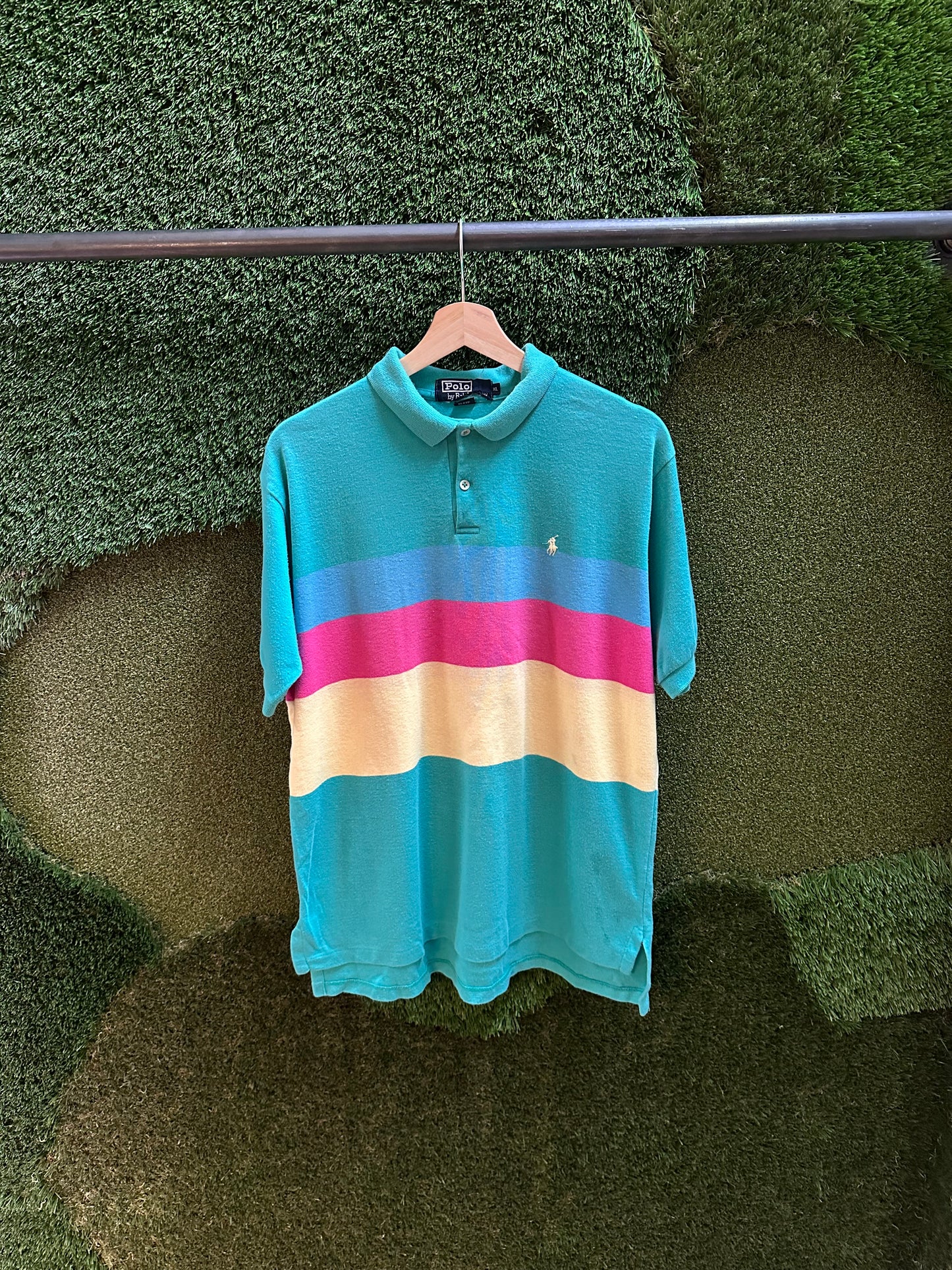 00s Polo Ralph Lauren Striped Polo Shirt - XL