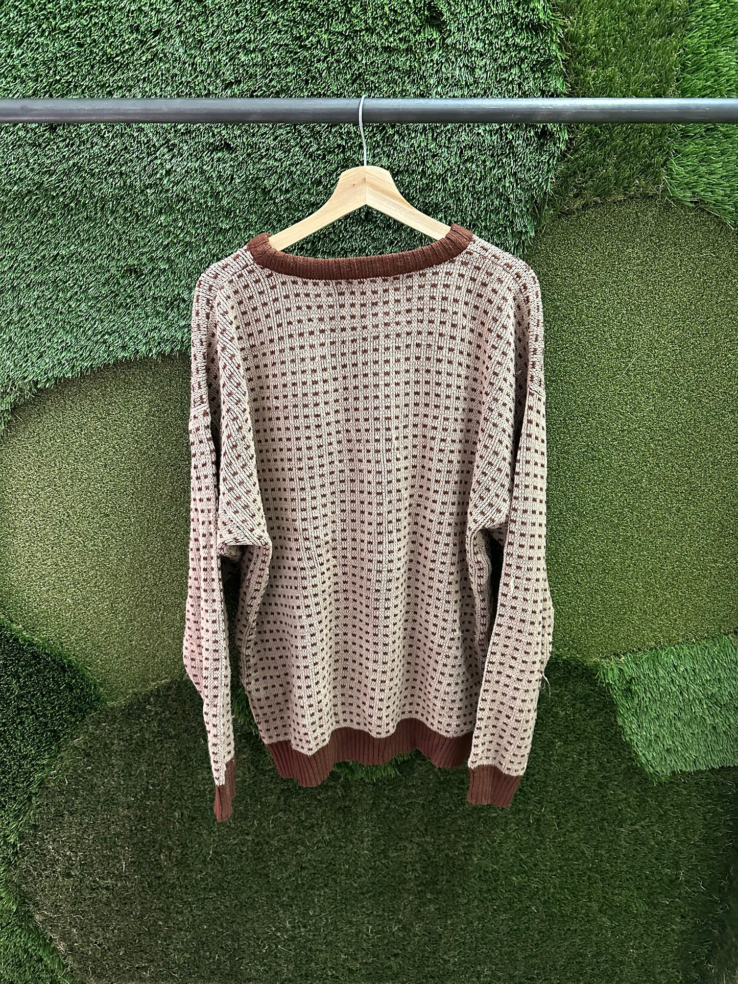 Vintage Grenadier Checkered Brown Sweater - XL