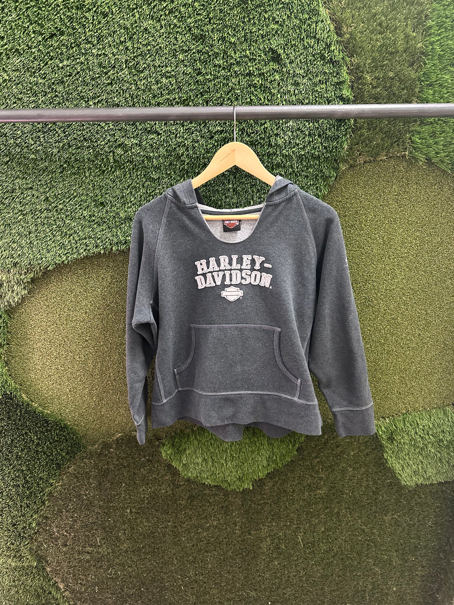 Vintage Harley Davidson Spellout Hoodie - M