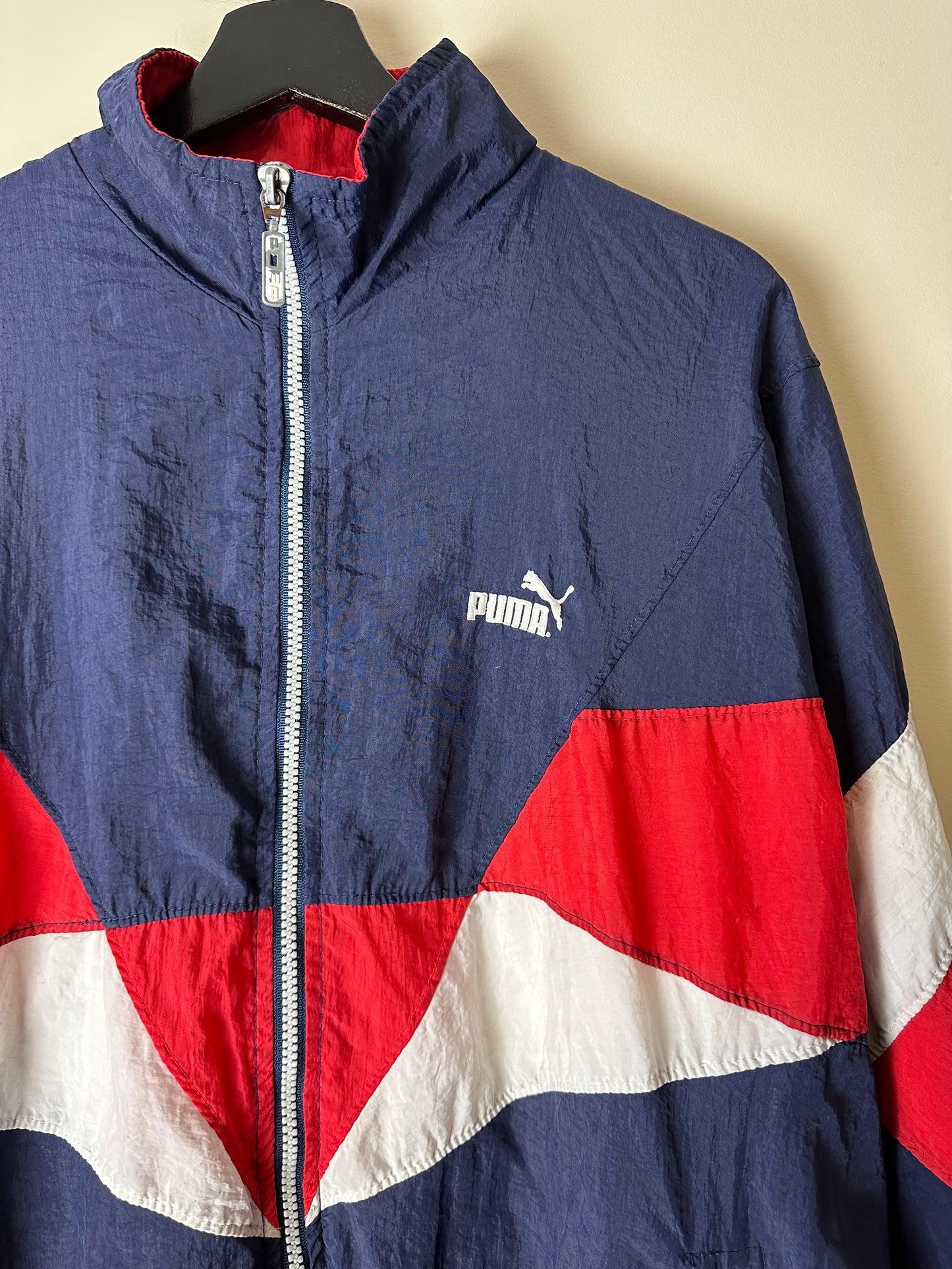 Vintage Puma Colour Blocking Zip-up Light Jacket - L