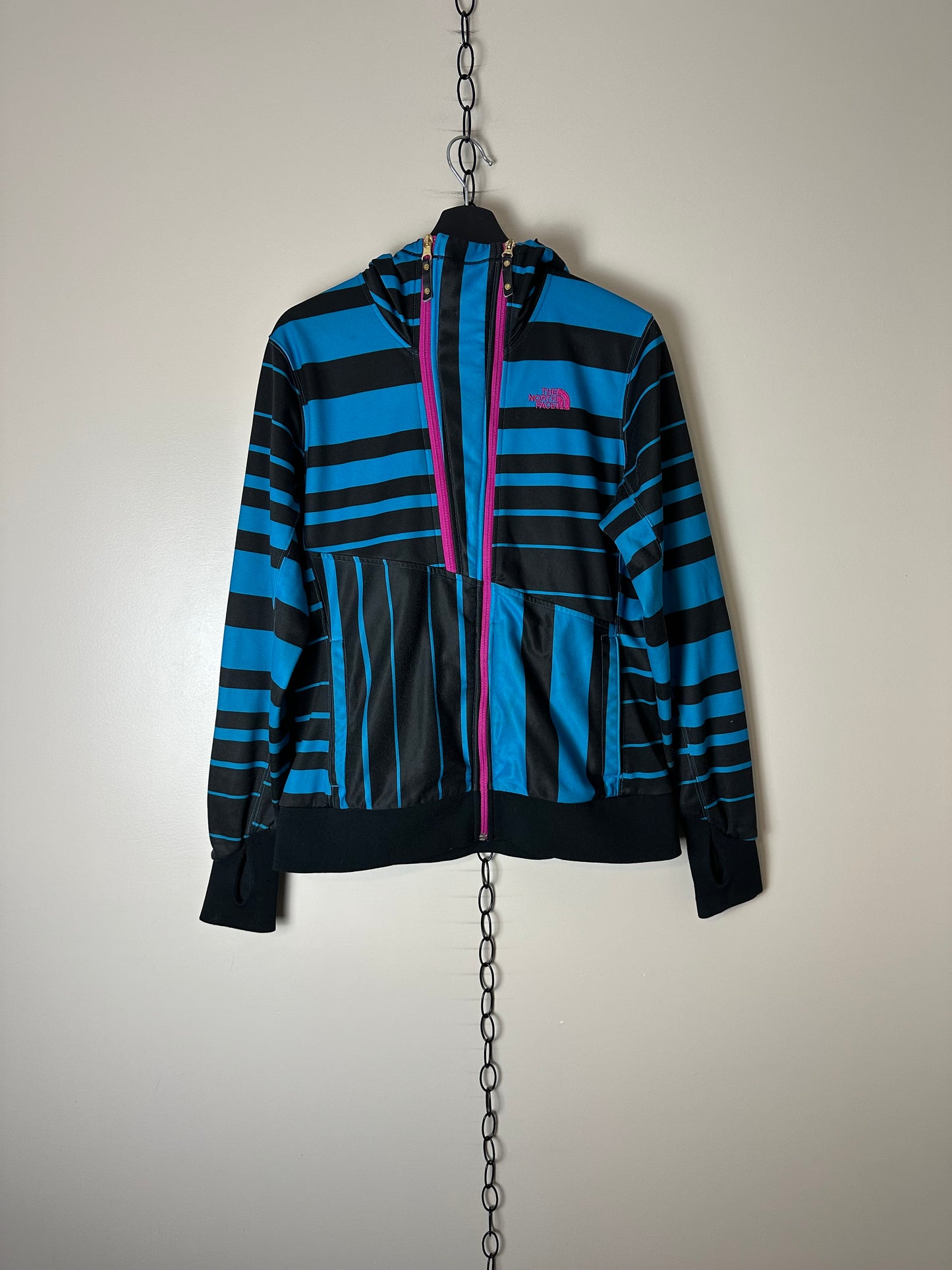 Vintage The North Face Snowboarding Striped Hoodie - L