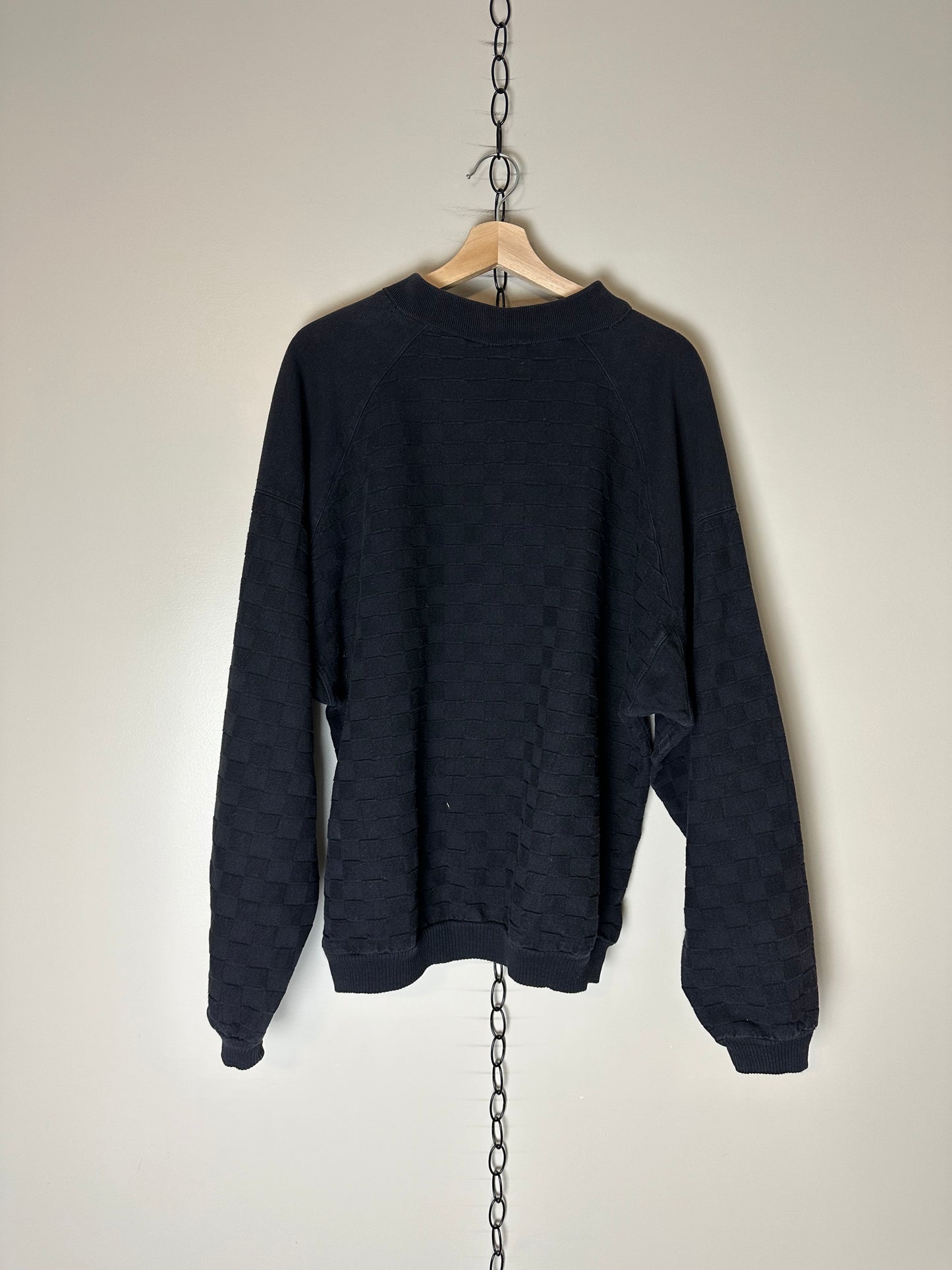 90s Aspen Textured Henley Sweatshirt - XXL