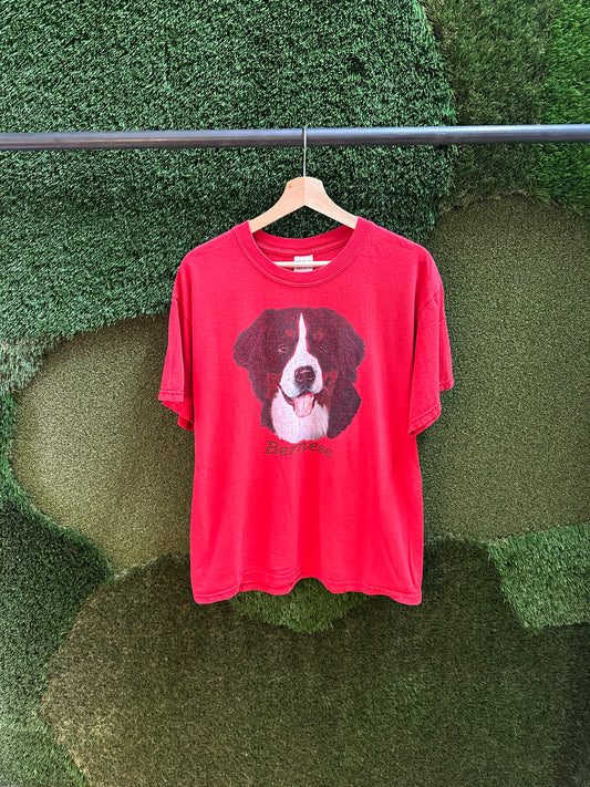 90s Bernese Dog Animal T-shirt - L