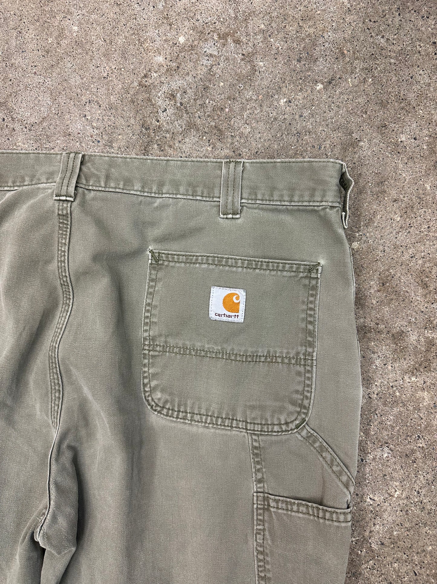 00s Carhartt Faded Green Carpenter Workwear Pants - 40