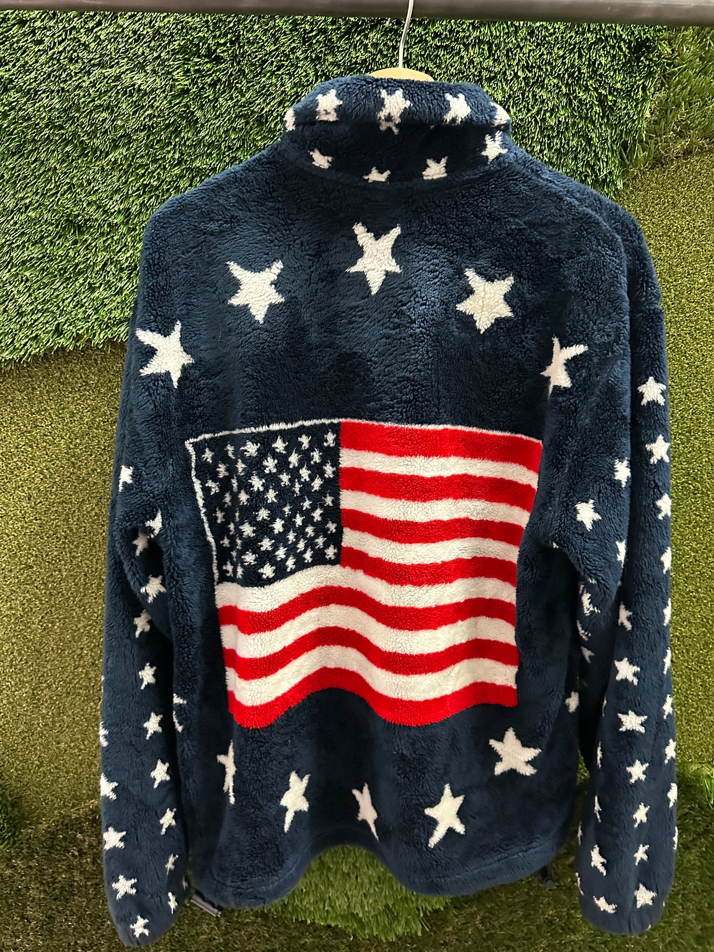 Vintage USA Flag Zip-up Fleece - L