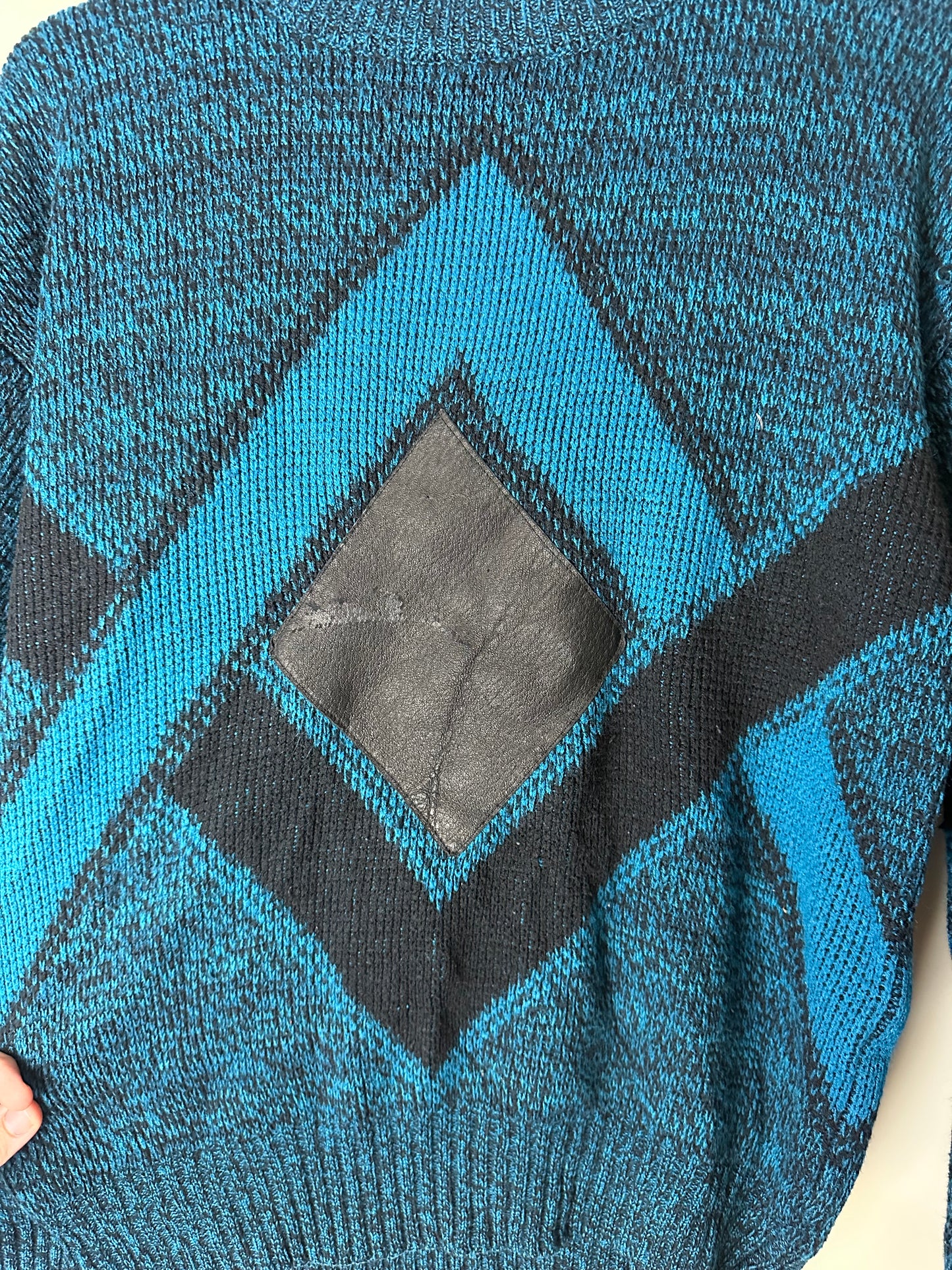 Vintage Abstract Diamond Sweater - M