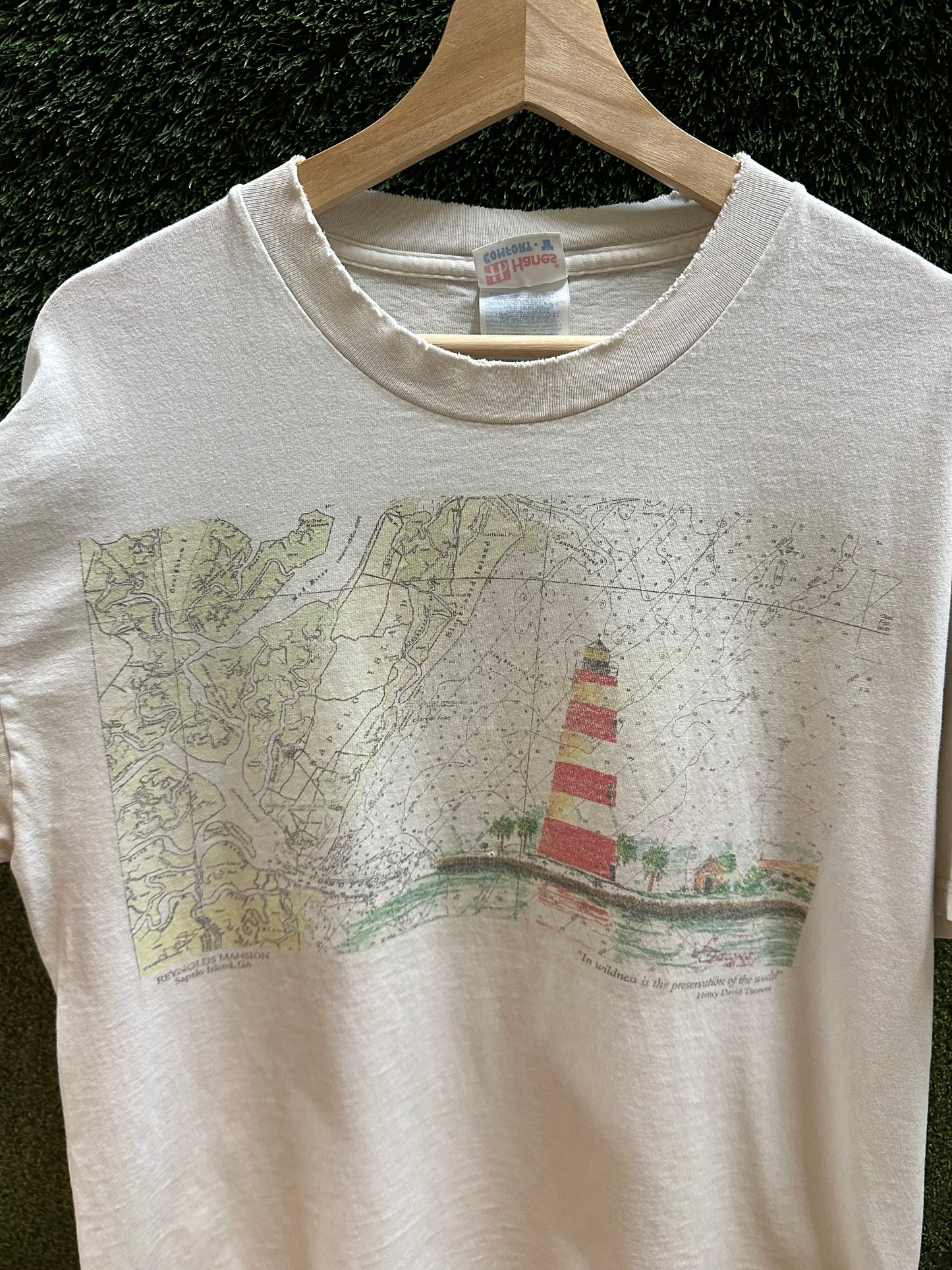 90s Sapelo Island Lighthouse T-shirt - L