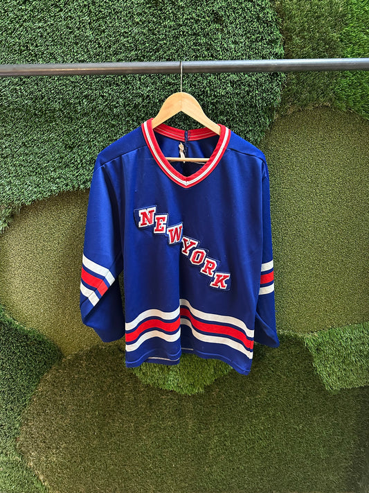 90s NHL CCM New York Rangers Spellout Jersey - M