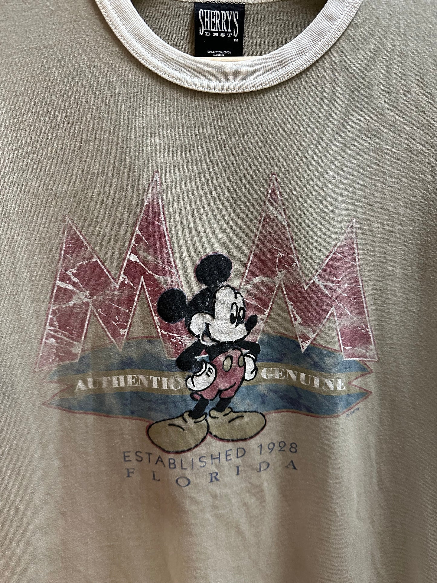 90s Disney Mickey Mouse Ringer T-shirt - L