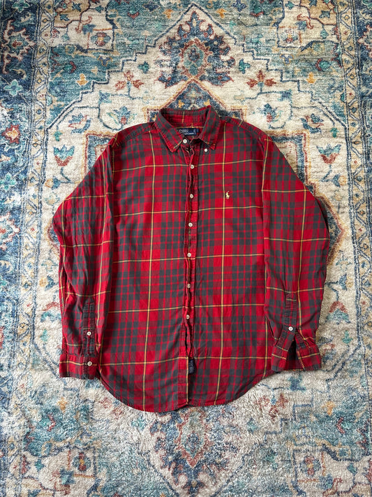 Vintage Polo Ralph Lauren Plaid Buttom-up Shirt Medium