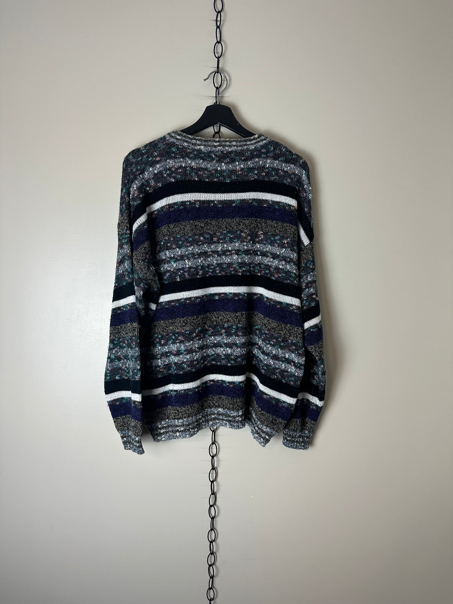 Vintage Impact Striped Patterned Sweater - XL