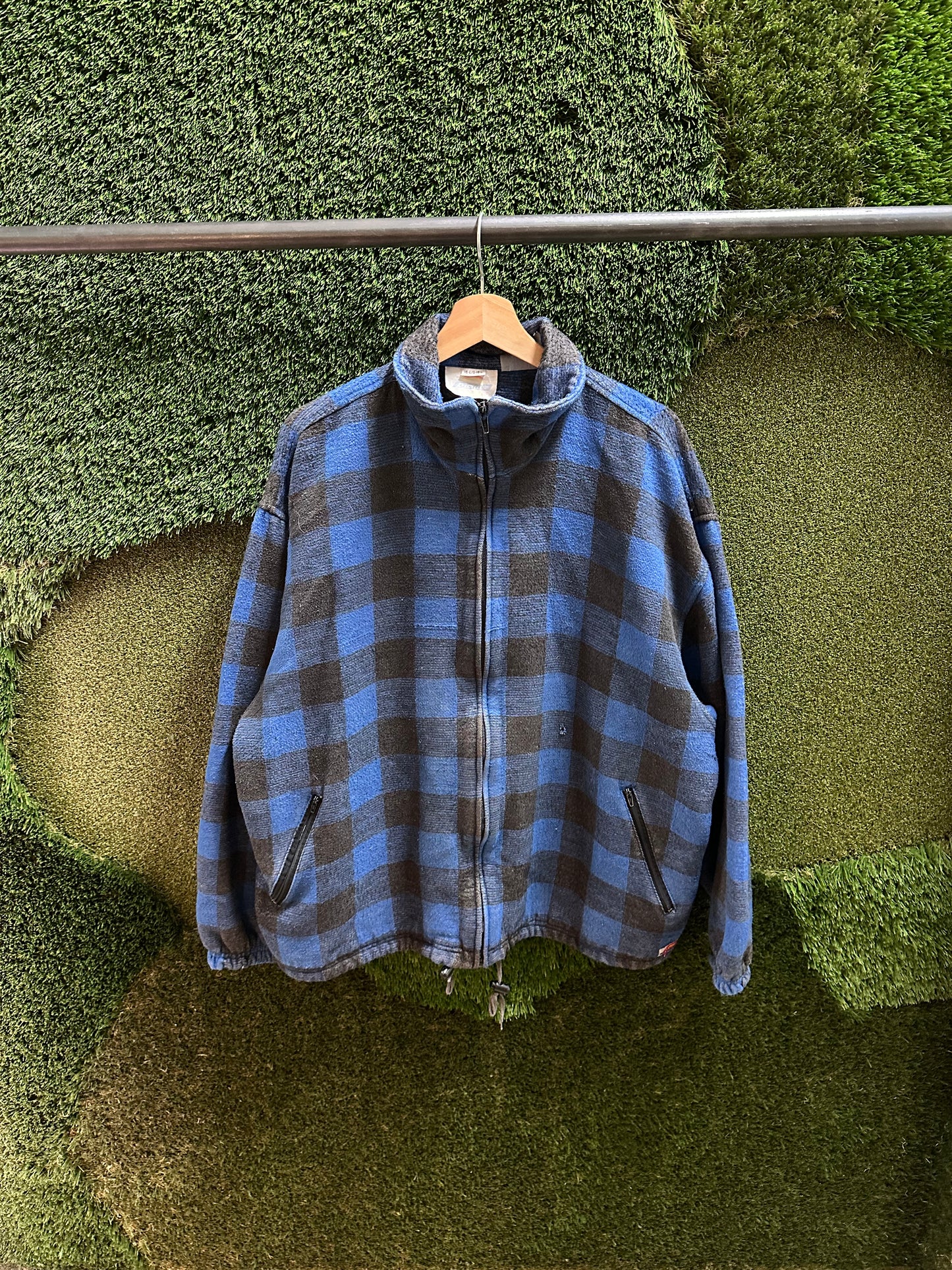 90s Dickies Blue Plaid Zip-up Buffalo Jacket - L