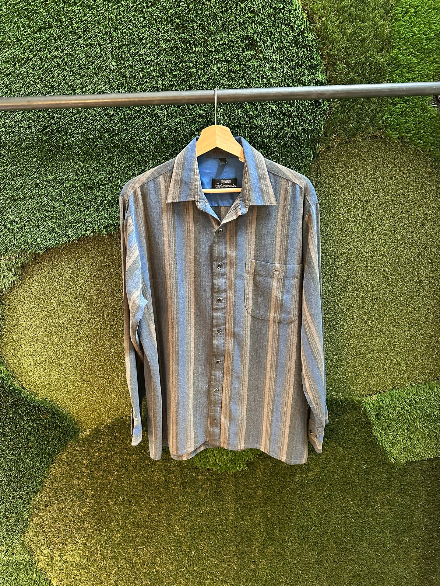 80s Sears Westminster Striped Shirt - L