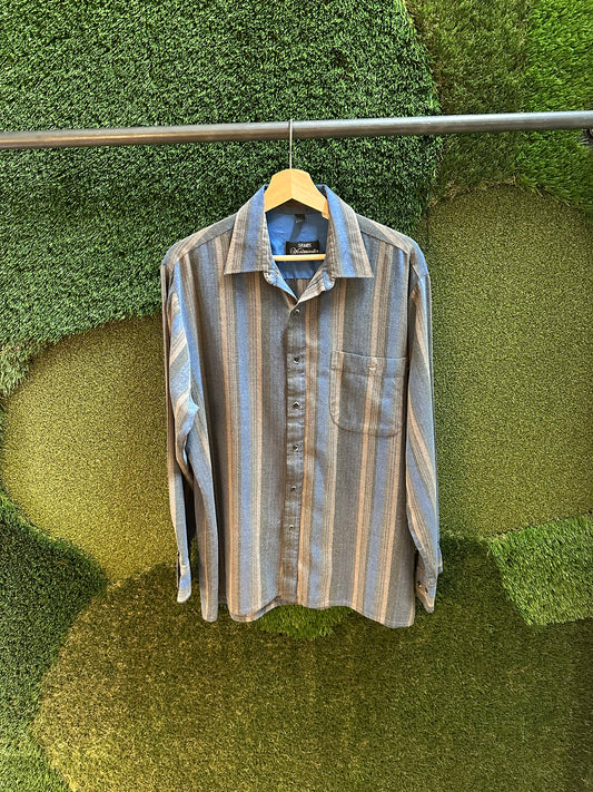 80s Sears Westminster Striped Shirt - L