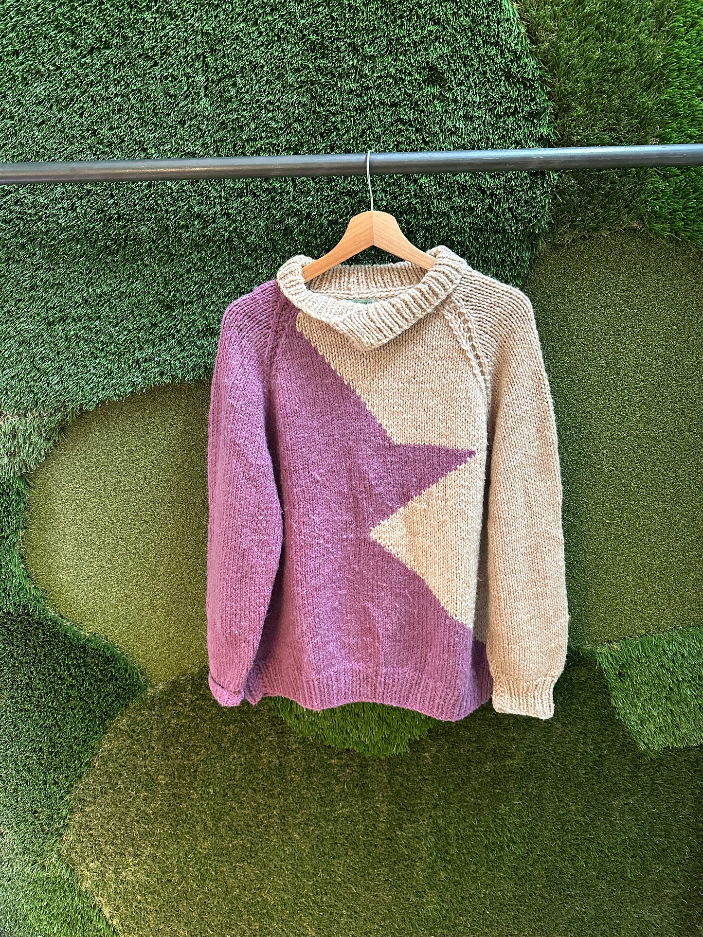 80s Yoda Silhouette Handmade Sweater - L