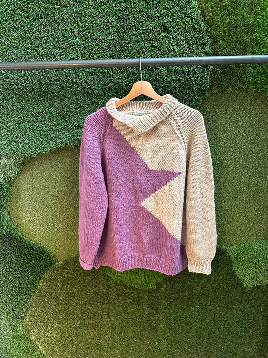 80s Yoda Silhouette Handmade Sweater - L