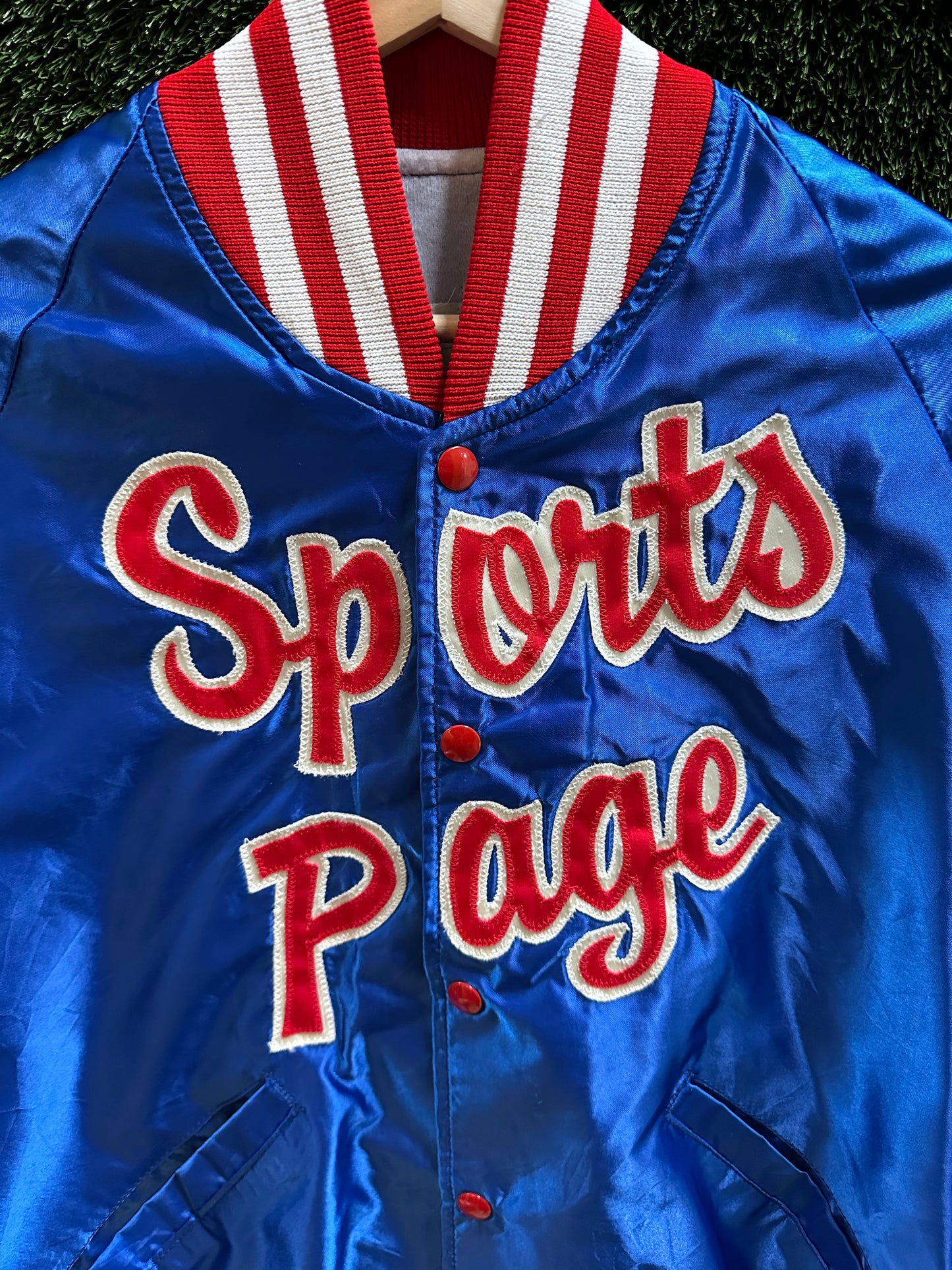 80s Delong Sports Page Satin Jacket - L