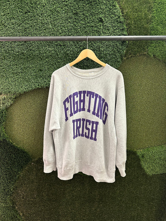 Vintage Champion Reverse Weave Fighting Irish Crewneck - XXL