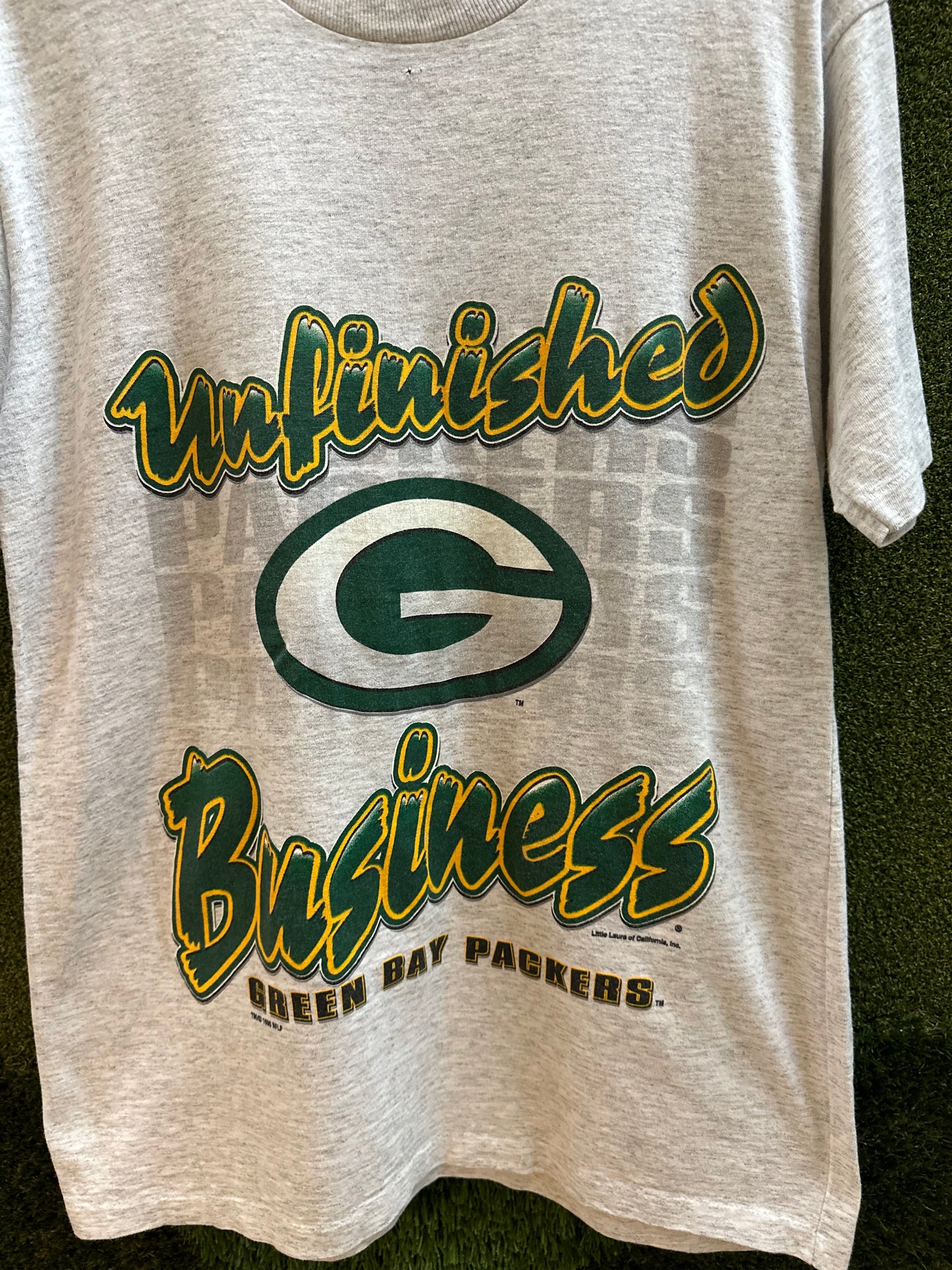 Vintage 1996 Green Bay Packers Unfinished Business T-shirt - M