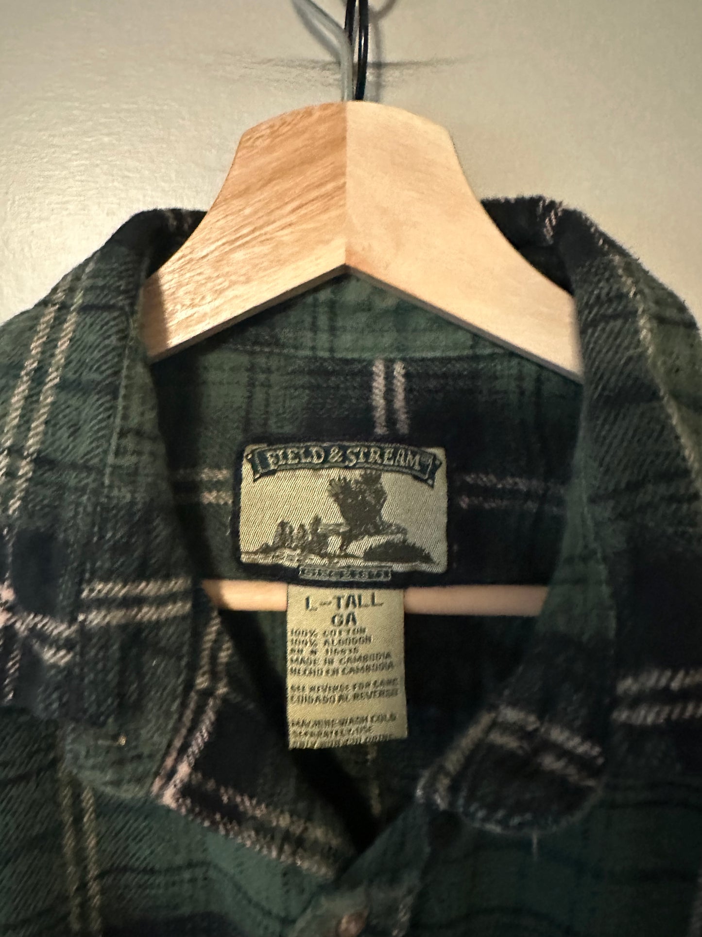 90s Field And Stream Green Plaid Flannel - L