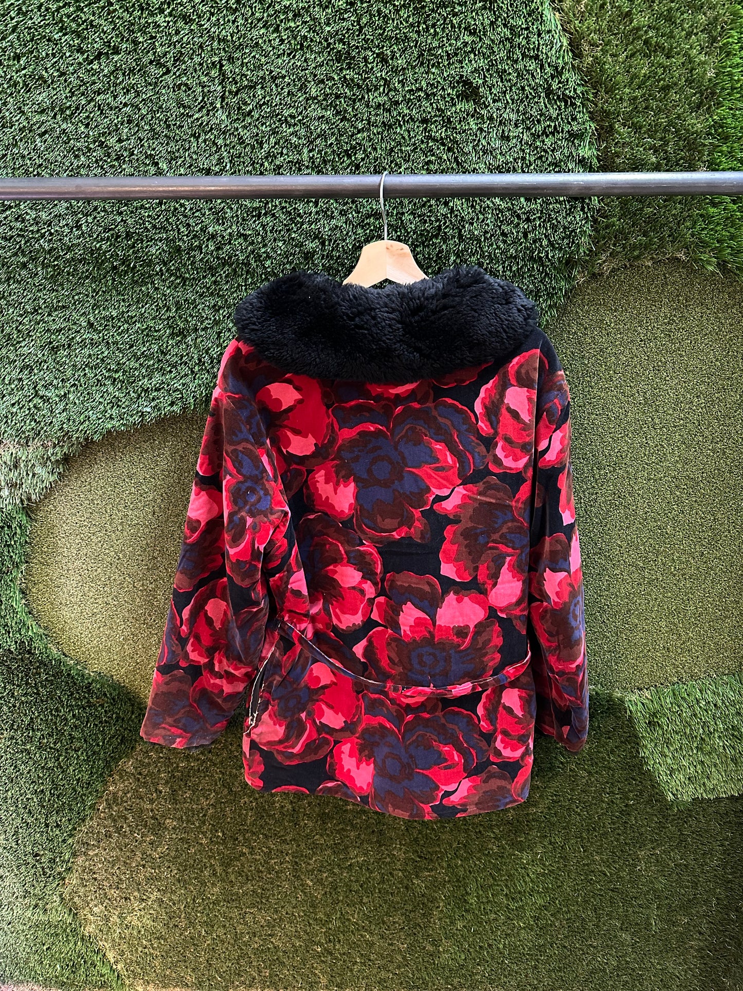 70s Val Hughes Floral Zip-up Jacket - L