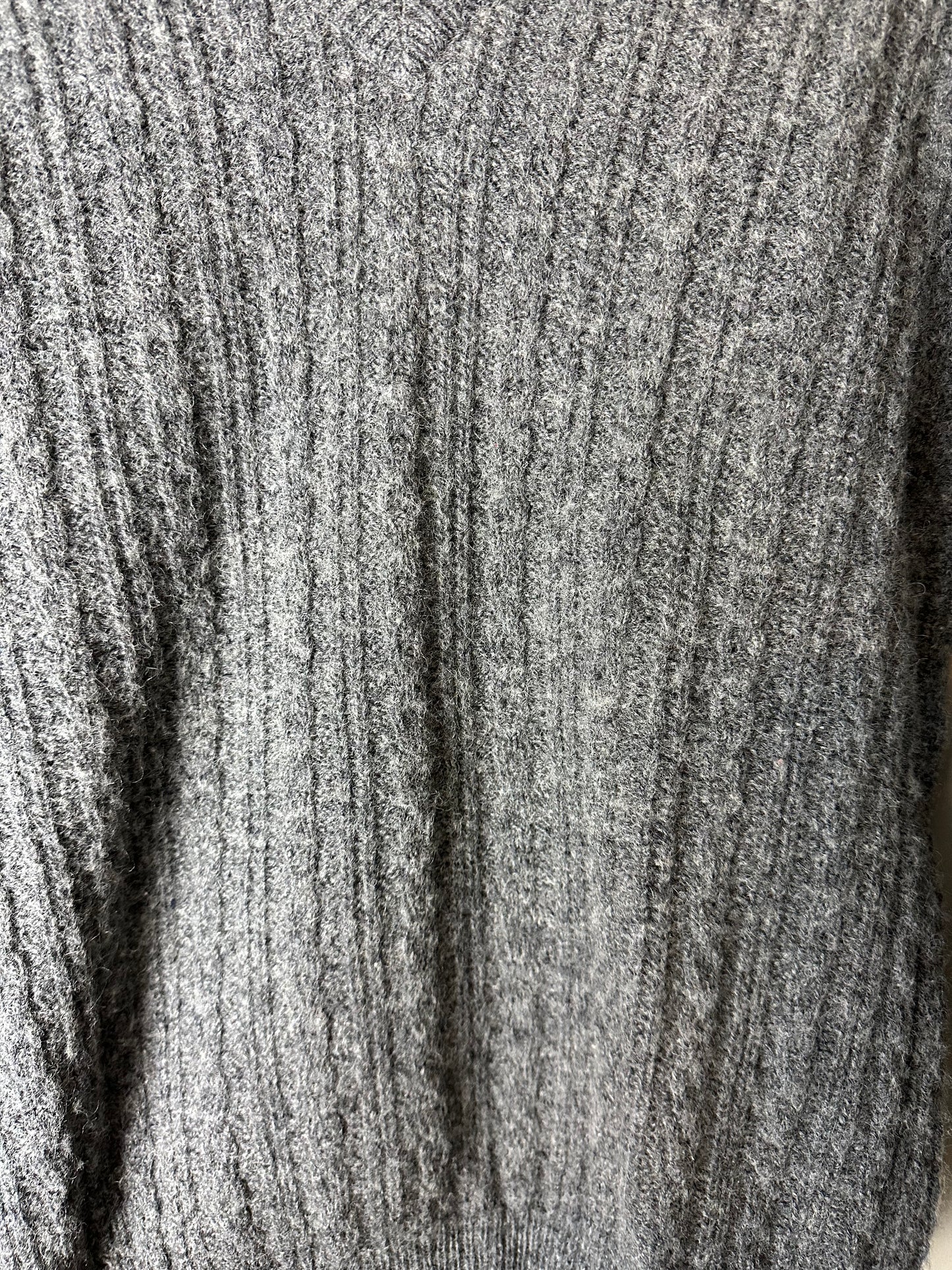 Vintage 1980s Jantzen Grey Cable Knit Sweater - M