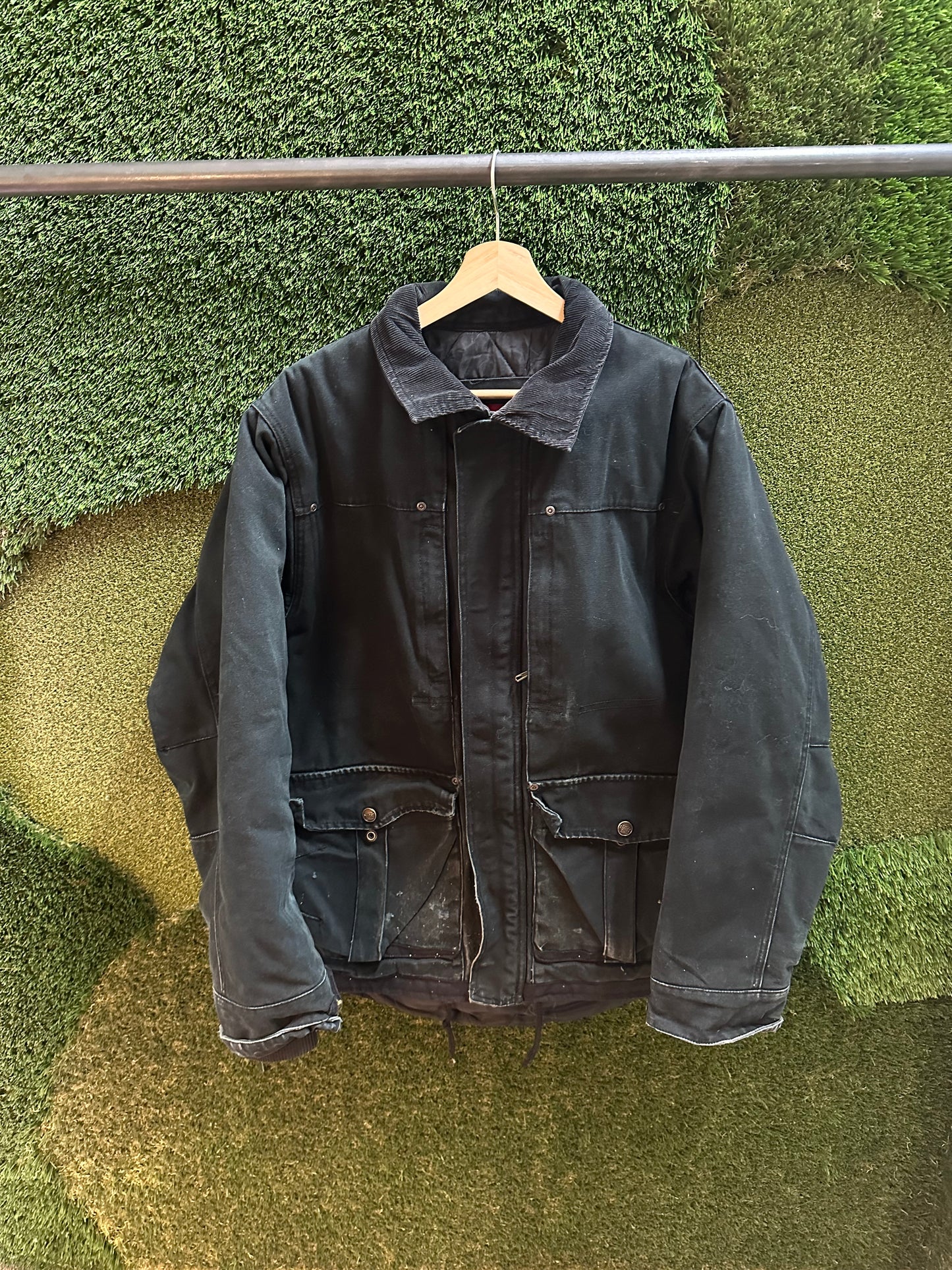 00s Super Tuff Black Distressed Workwear Jacket - M