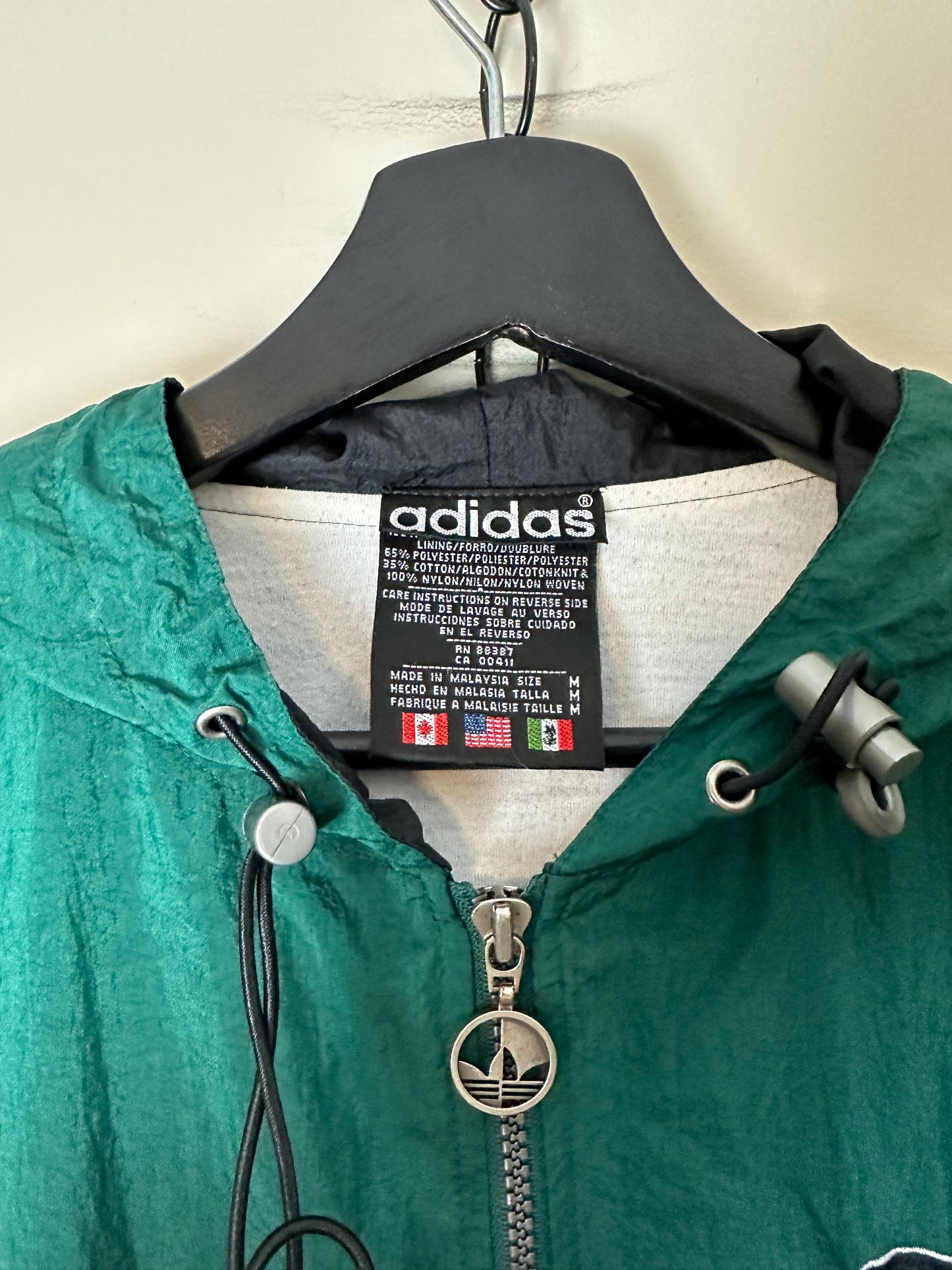 Vintage Adidas Green Zip-up Light Jacket - M