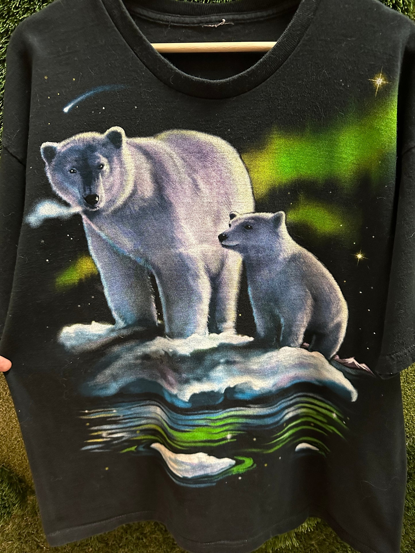 90s Liquid Blue Polar Bears T-shirt - XL