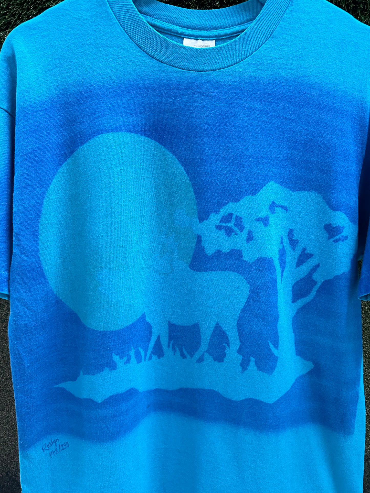 Vintage Moose Moon Nature T-shirt - L