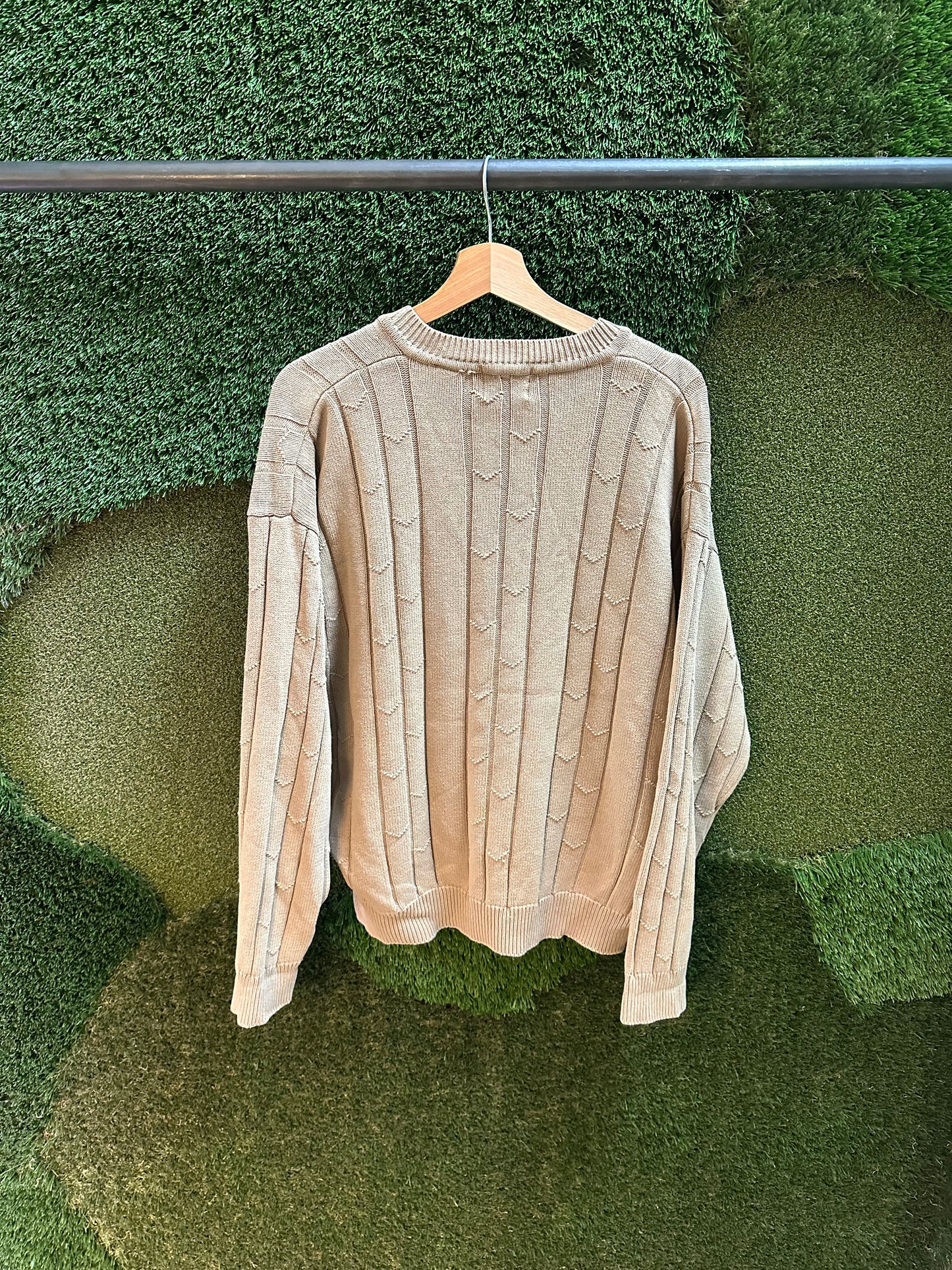 90s Greg Norman Textured V-Neck Sweater - XL