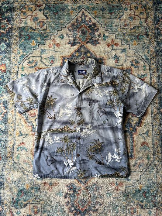 90s Hawaii Surf Button-up Shirt - L