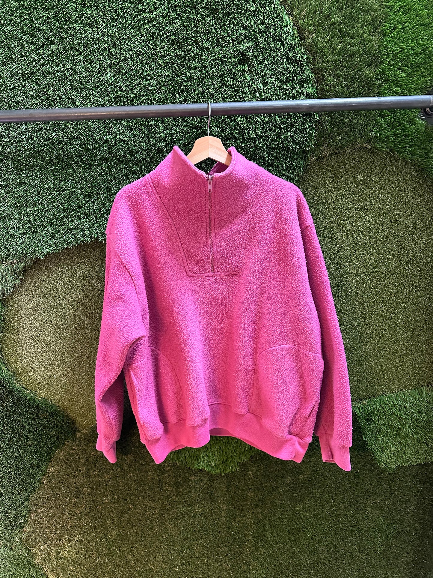 90s Nordic Pink Zip-up Fleece - XXL