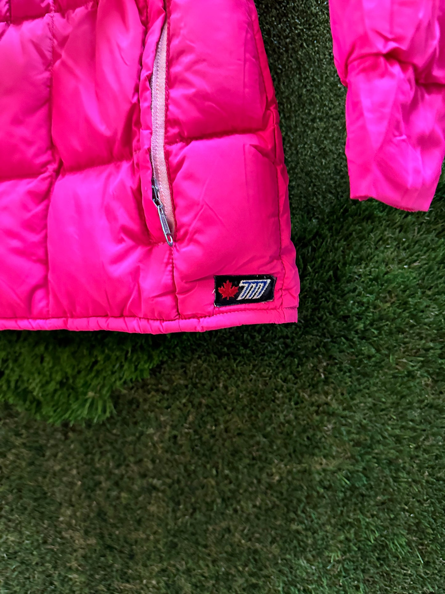 70s Pink Puffer Jacket - M