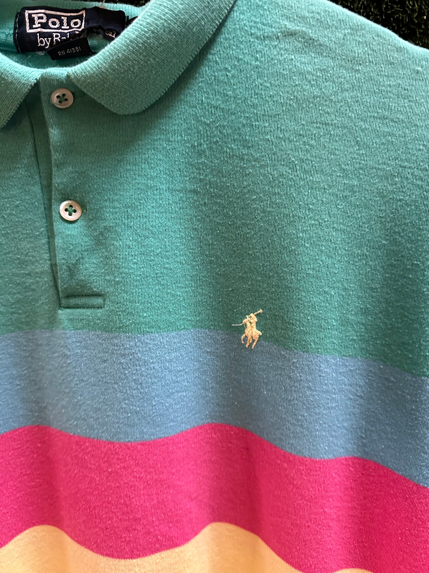 00s Polo Ralph Lauren Striped Polo Shirt - XL