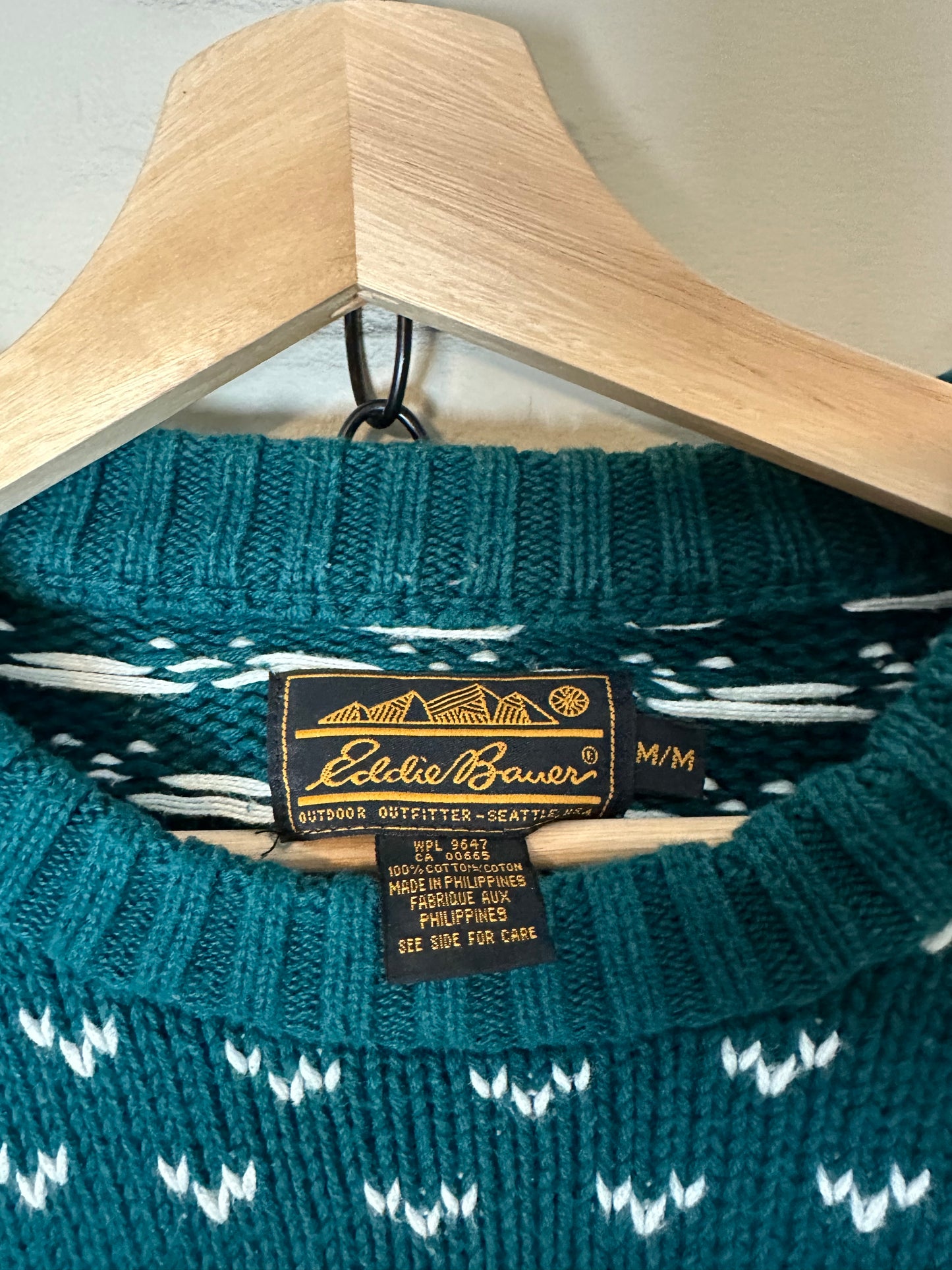 90s Eddie Bauer Popcorn Sweater - M