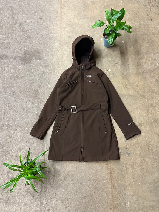 The North Face Mocha Apex Long Jacket W/Belt - S