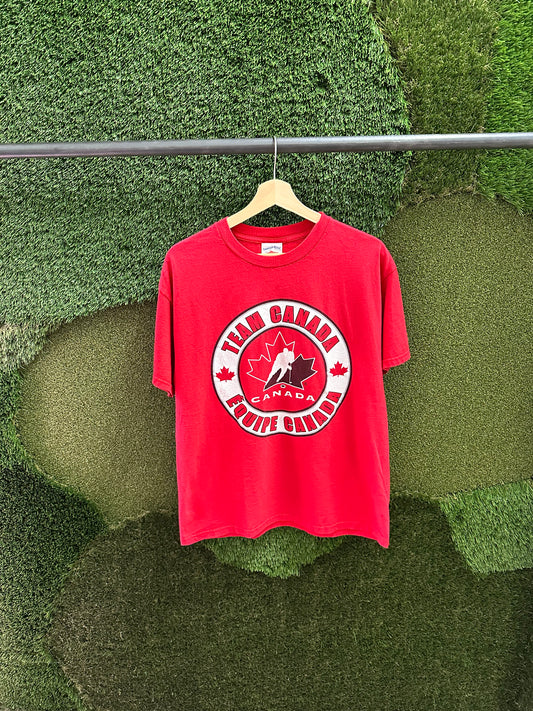 Vintage Team Canada Hockey Logo T-shirt - L