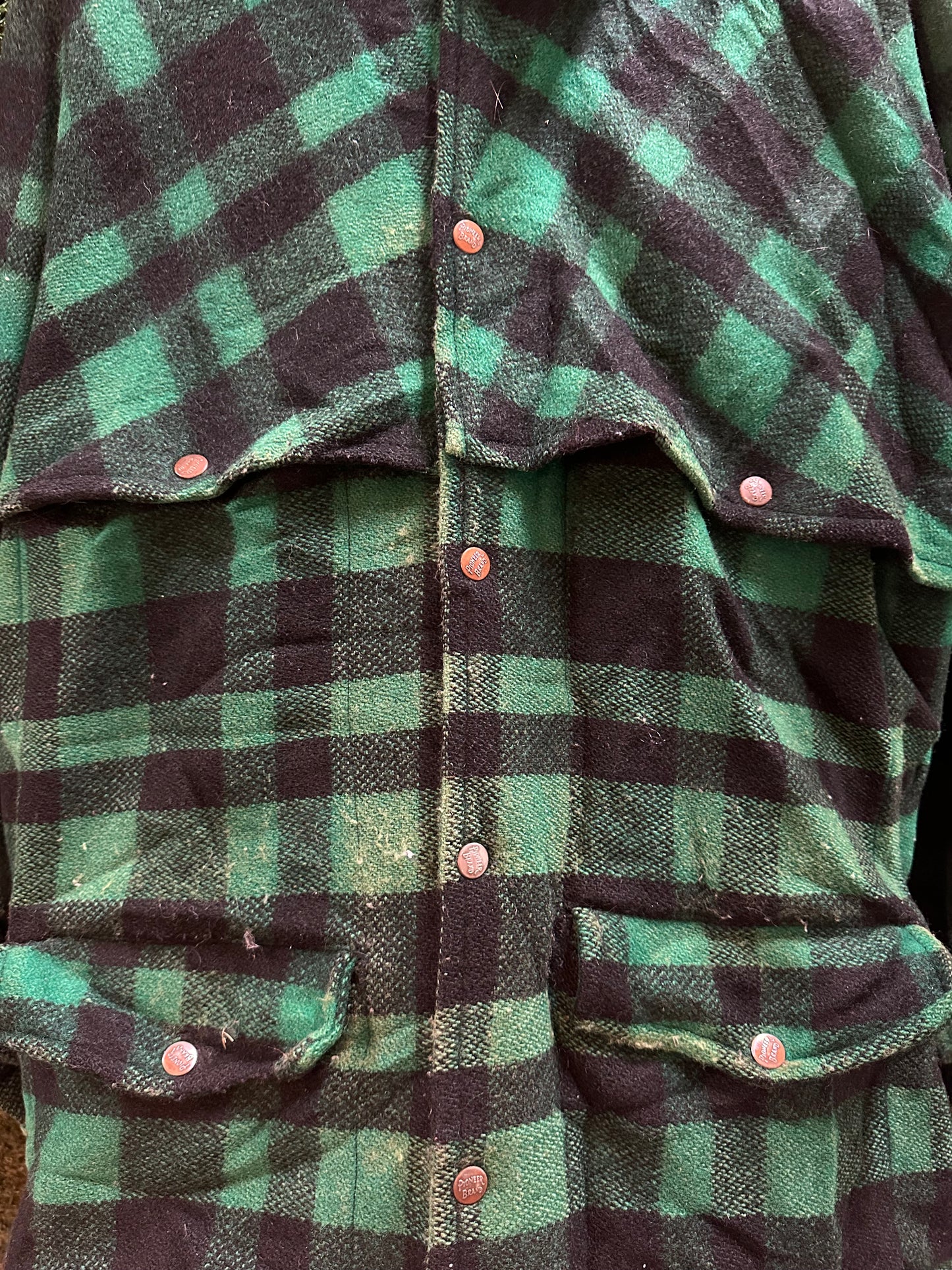 60s Pioneer Green Mackinaw Jacket - XL