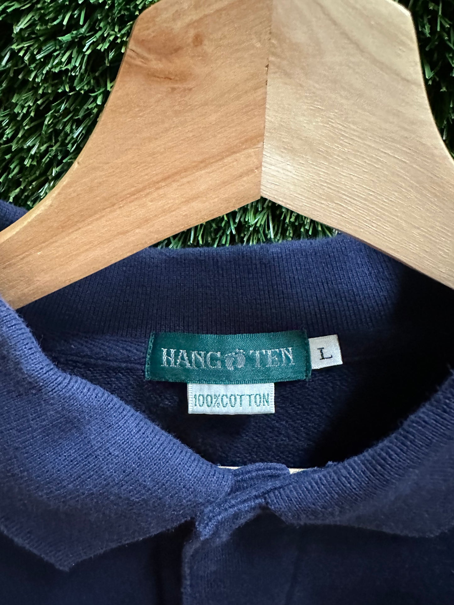 90s Hang Ten Sports Henley Sweatshirt - L