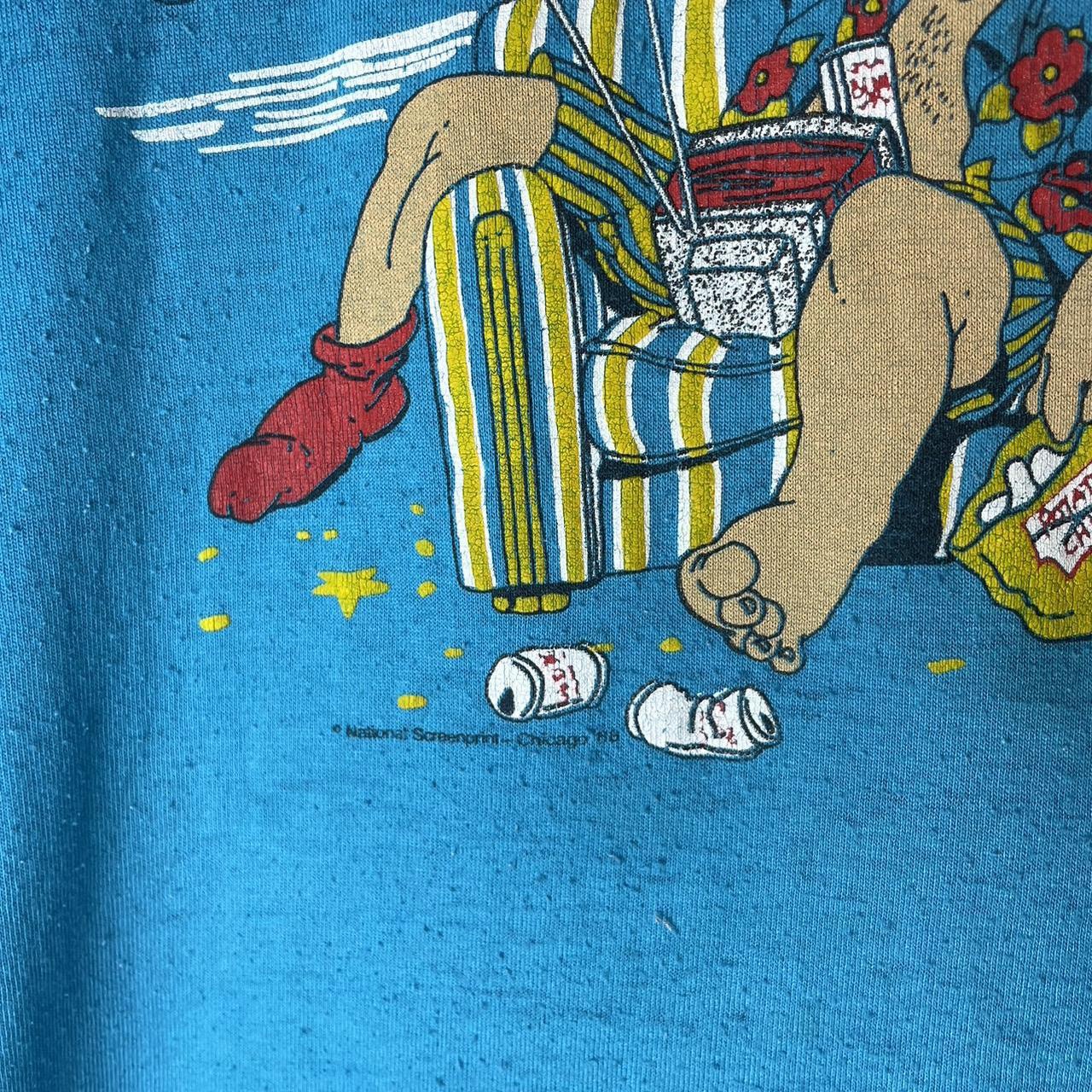 Vintage 1988 A Day At The Beach As A Couch Potato T-shirt - L